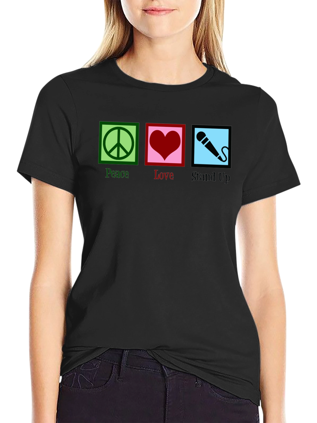 Peace Love Stand Up Comedy T-Shirt