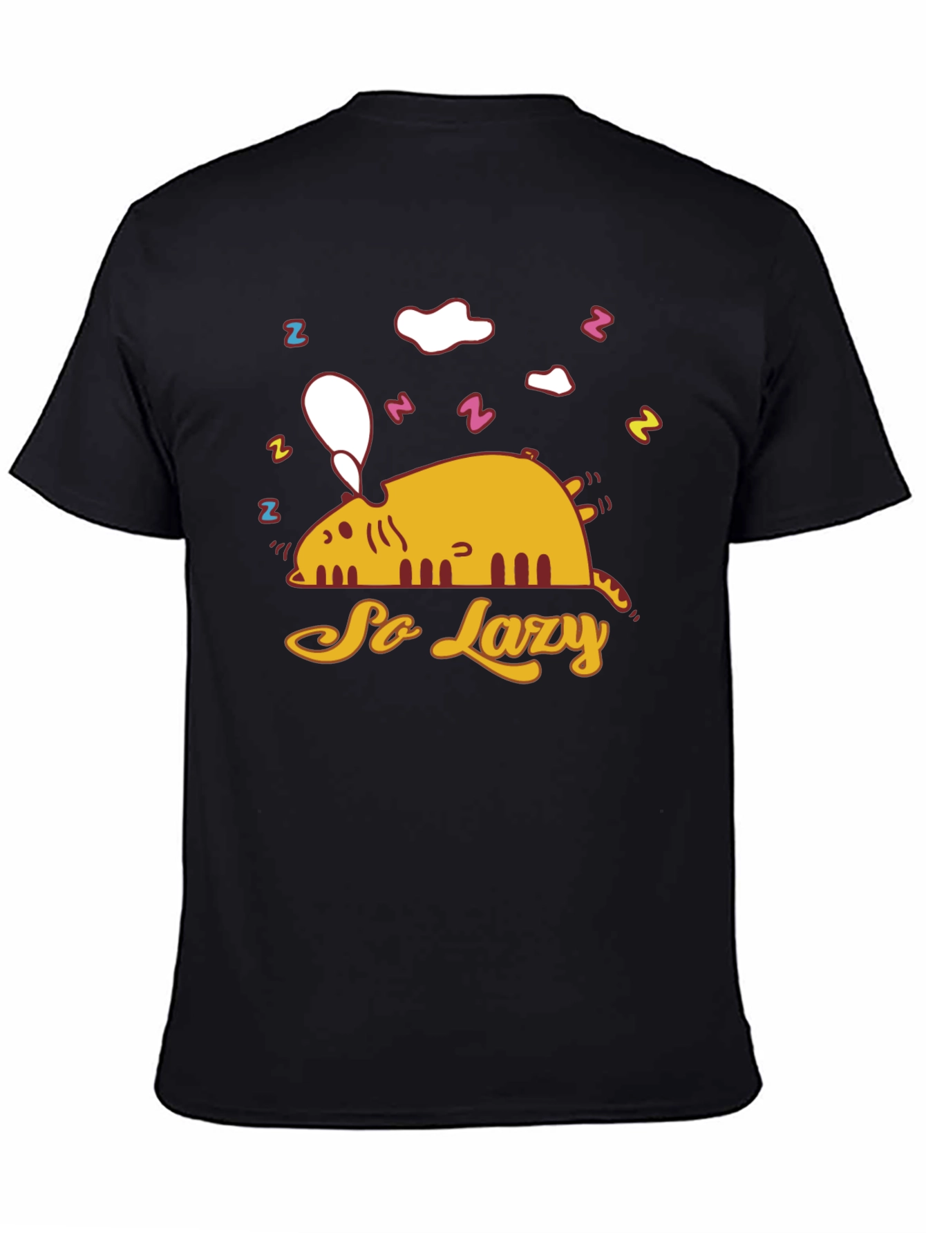 Lazy Cat Graphic Tee - Funny Sleepy T-Shirt