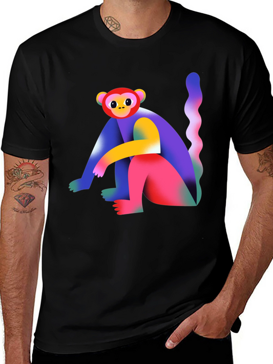 Colorful Monkey Graphic T-Shirt