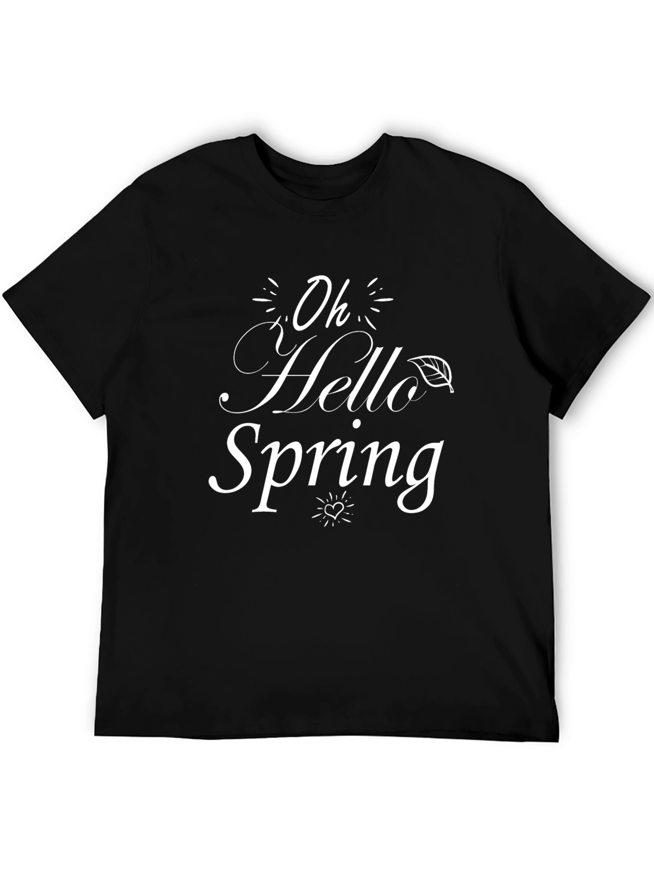 Oh Hello Spring Black Graphic Tee