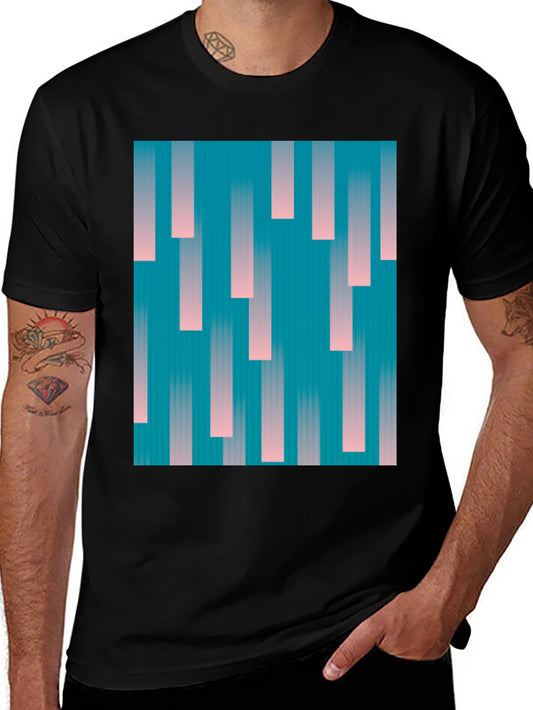 Retro Vertical Stripe Graphic Tee