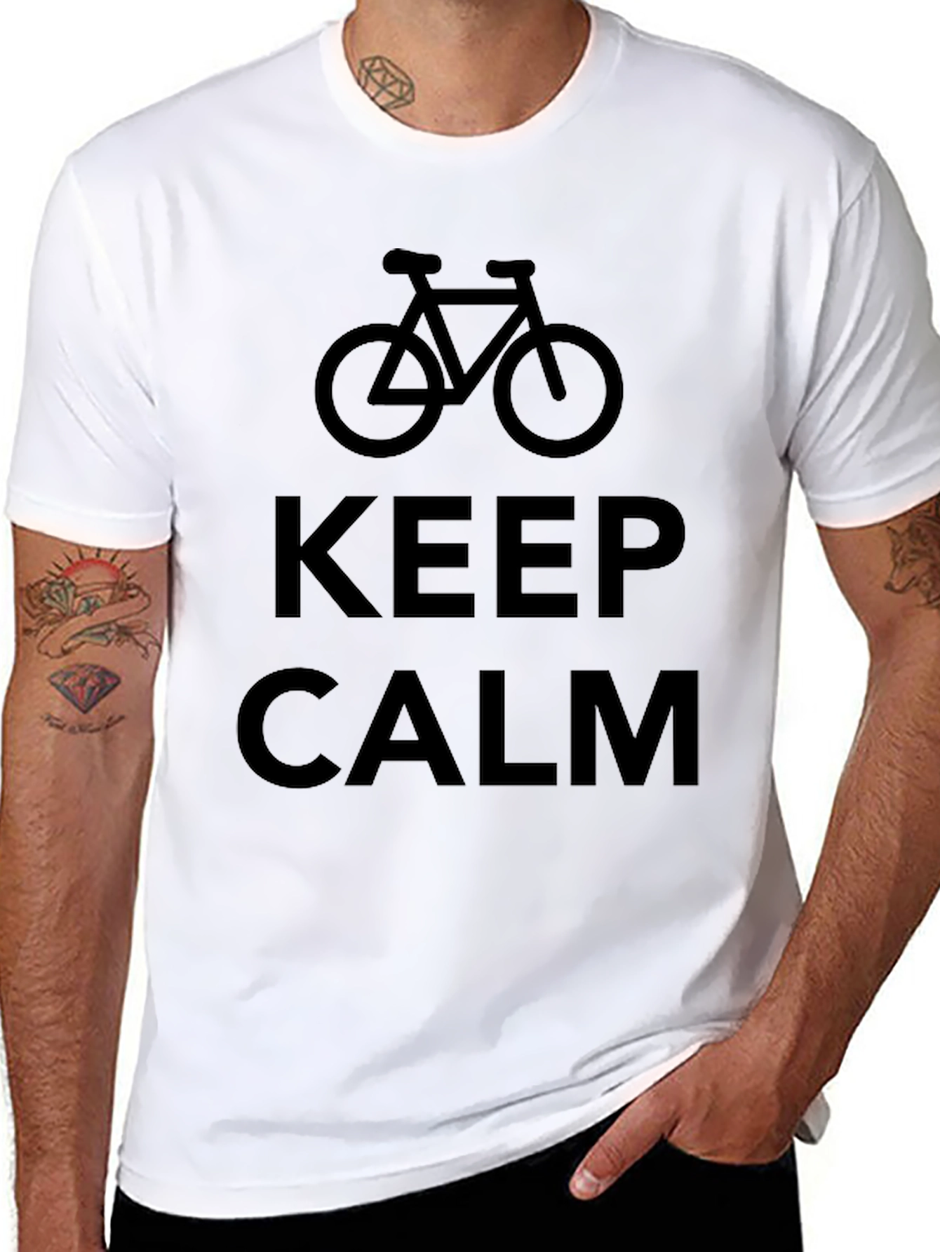 Keep Calm Bike Black Graphic Tee