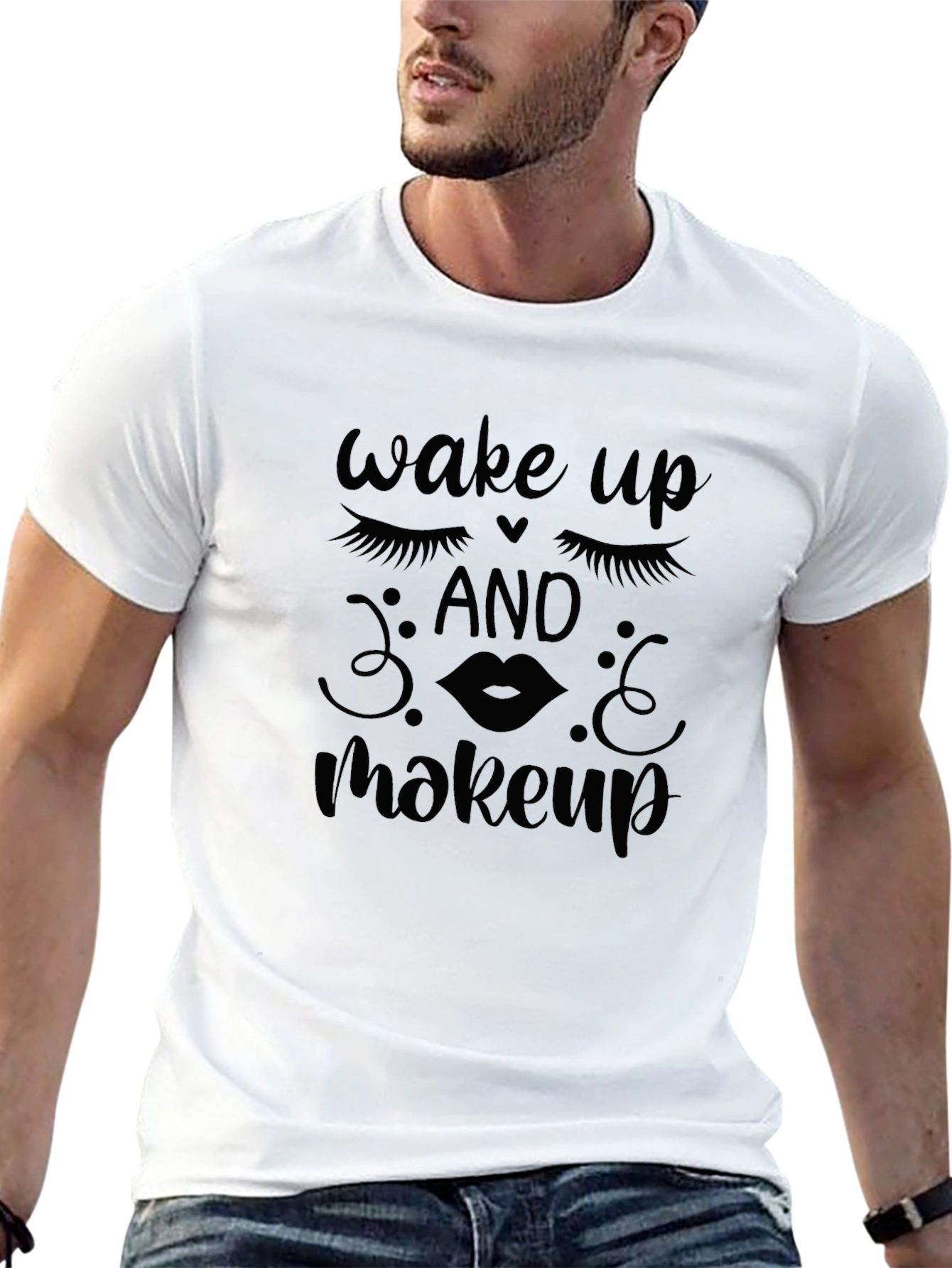 Wake Up and Makeup Graphic Tee