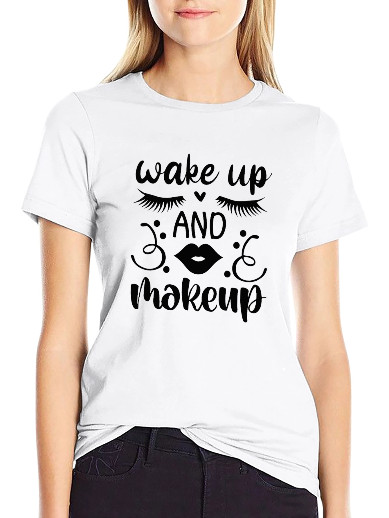 Wake Up and Makeup Graphic Tee