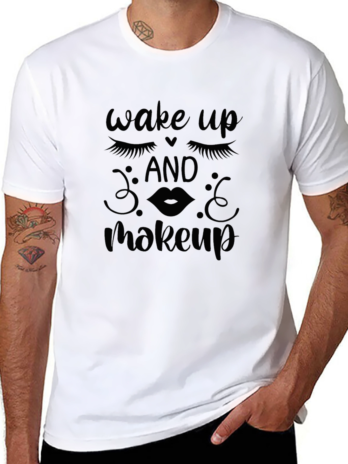 Wake Up and Makeup Graphic Tee