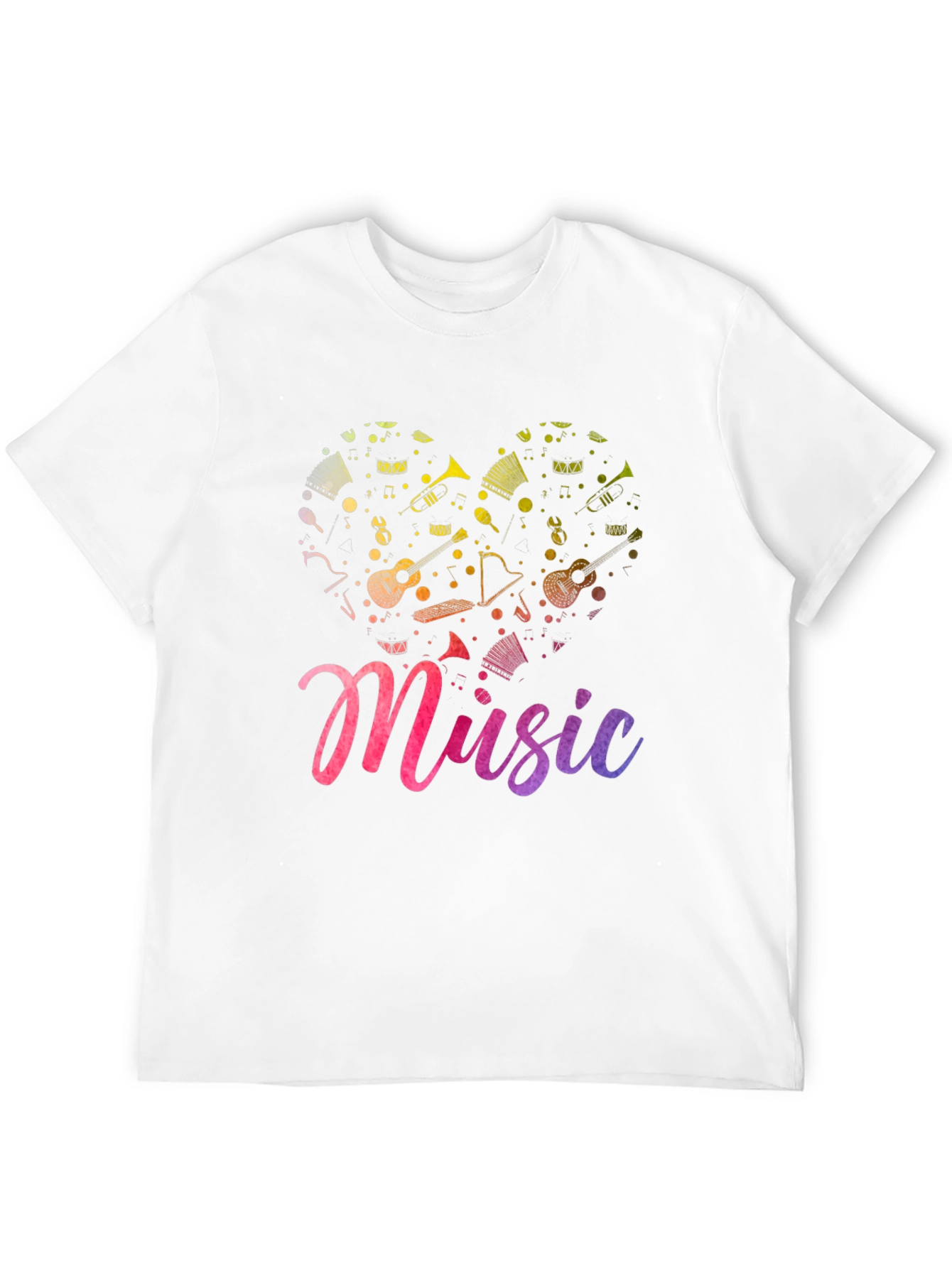 Music Heart Graphic Tee - Soft Black T-Shirt