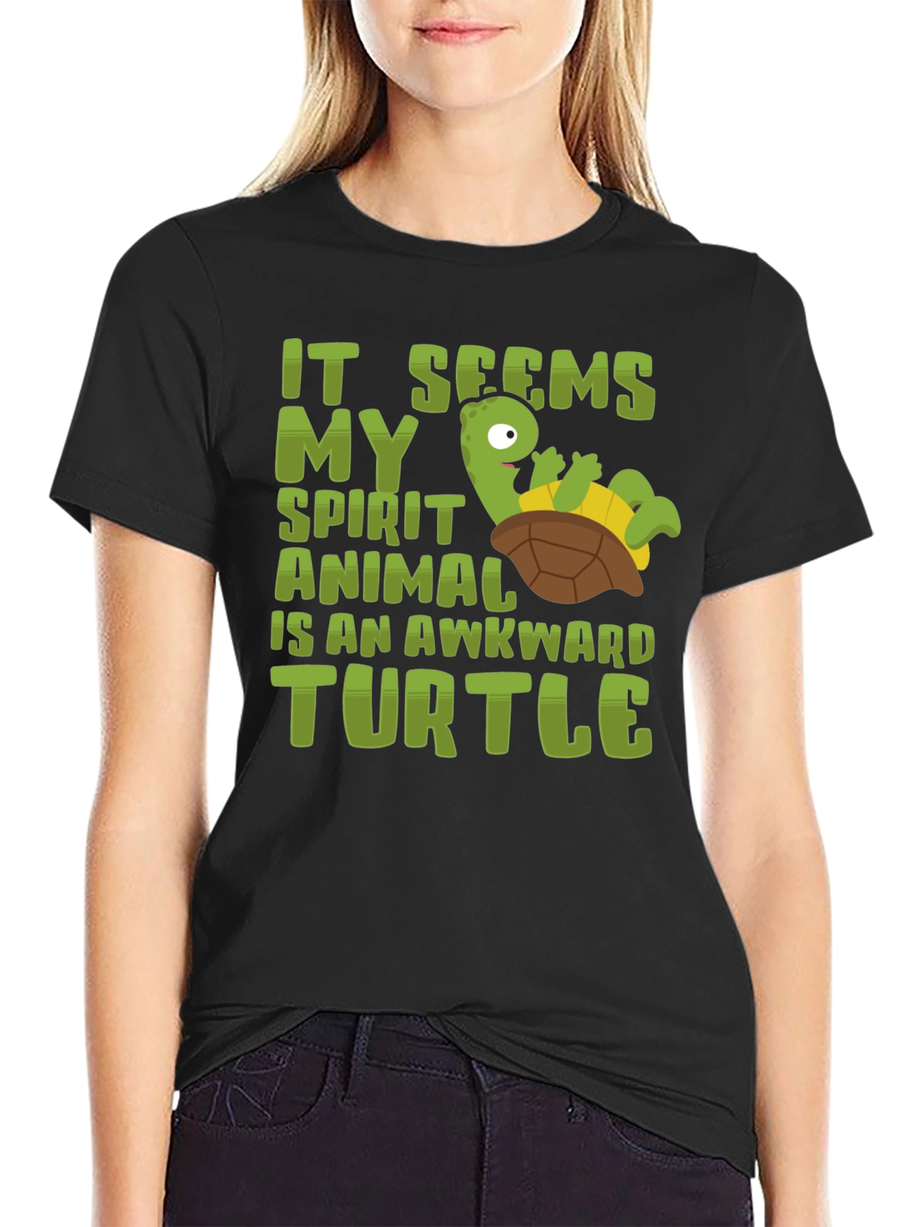 Awkward Turtle Spirit Animal Graphic T-Shirt