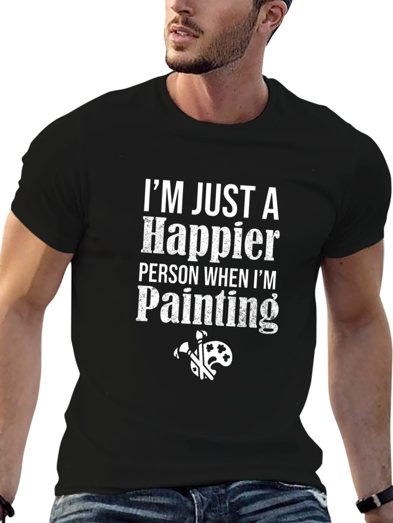 Happier Painting T-Shirt Artistic Tee
