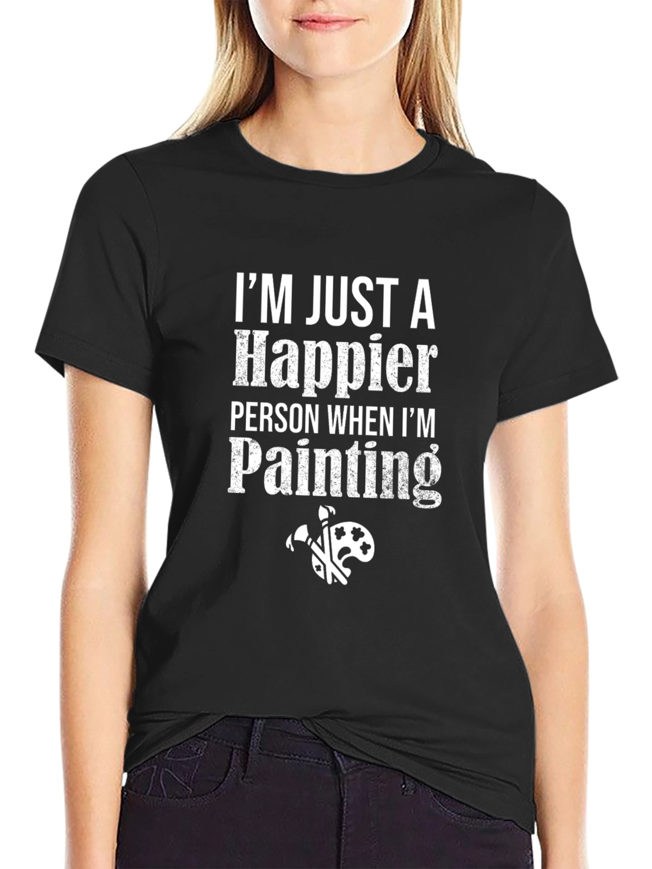 Happier Painting T-Shirt Artistic Tee