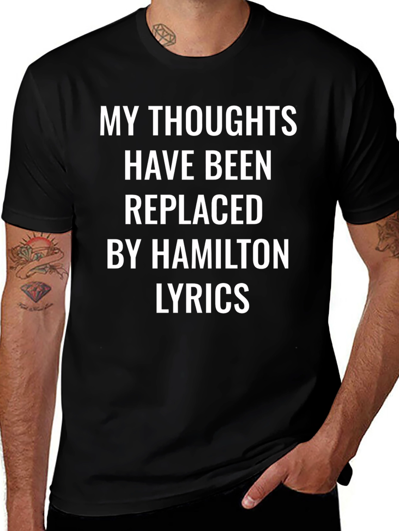 Hamilton Lyrics T-Shirt - Replaced Thoughts