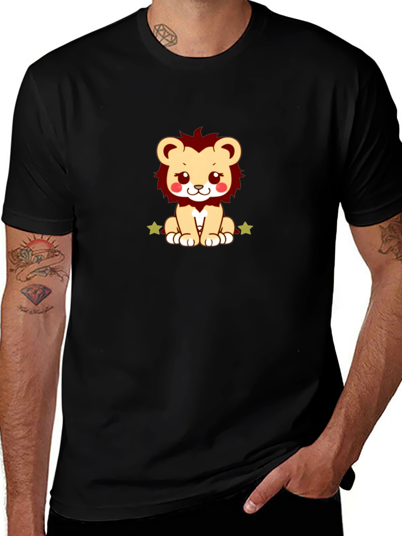 Cute Lion Graphic Tee - Soft Cotton Blend