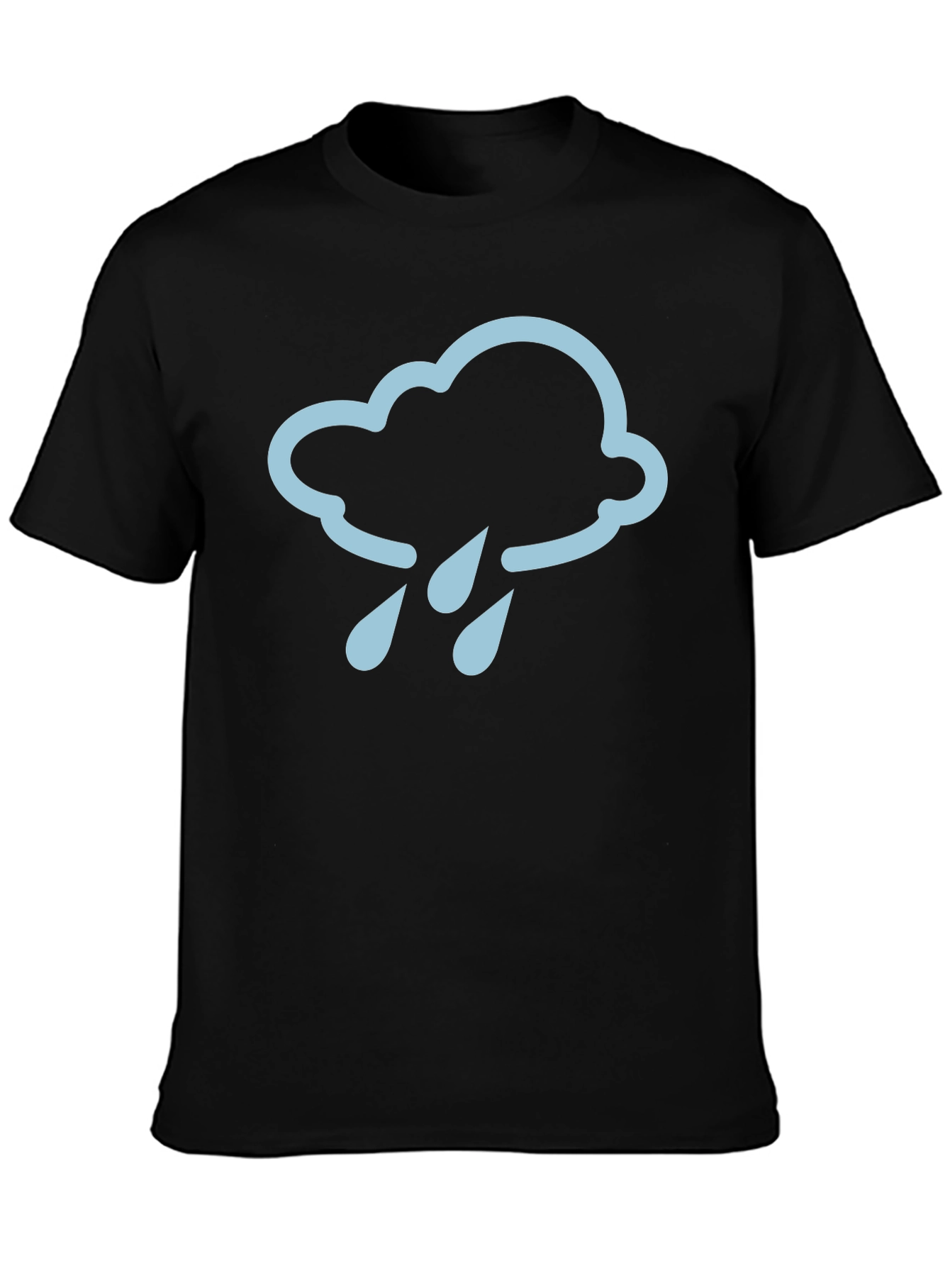 Rain Cloud Graphic Tee - Black Cotton T-Shirt