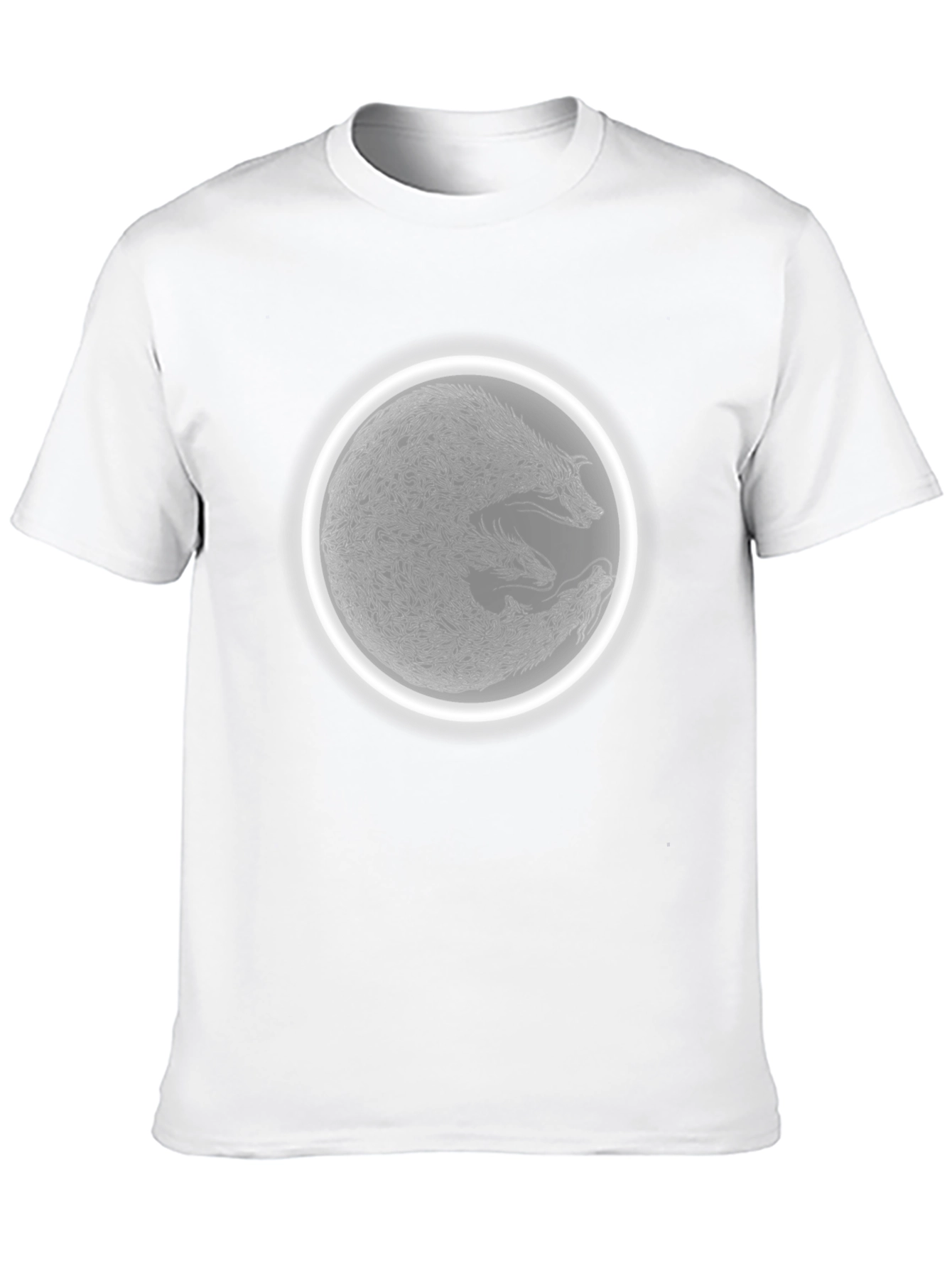 Wolf Pack Circle Graphic Tee - Black Cotton Blend