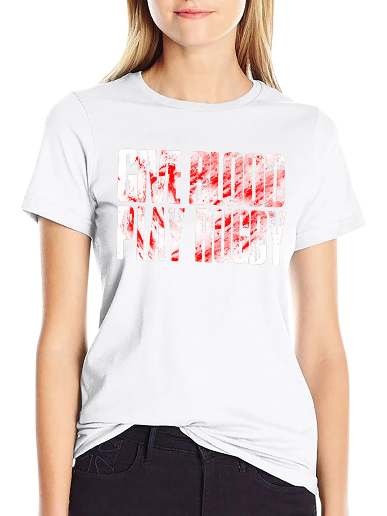 Give Blood Play Rugby Graphic T-Shirt