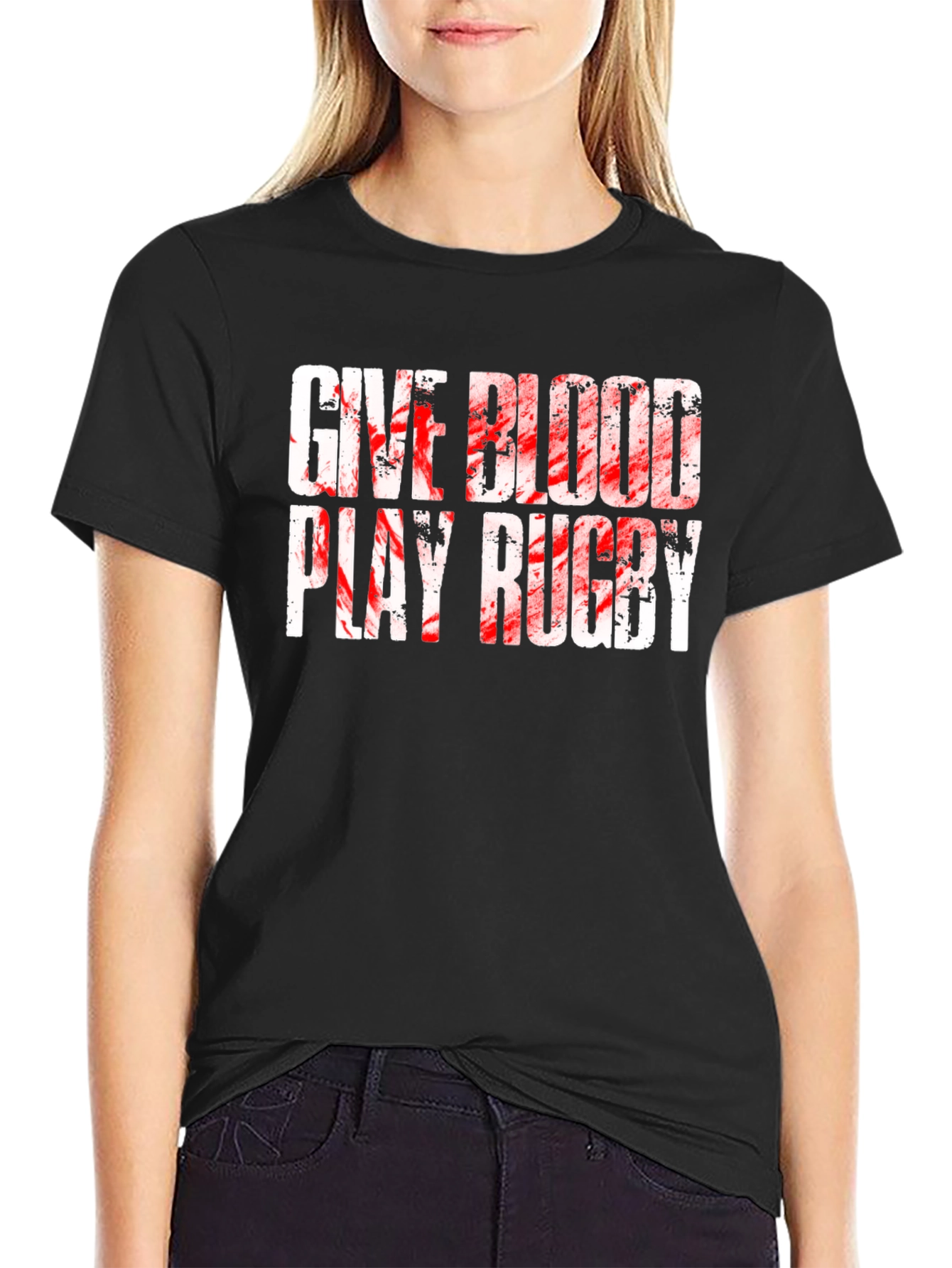 Give Blood Play Rugby Graphic T-Shirt