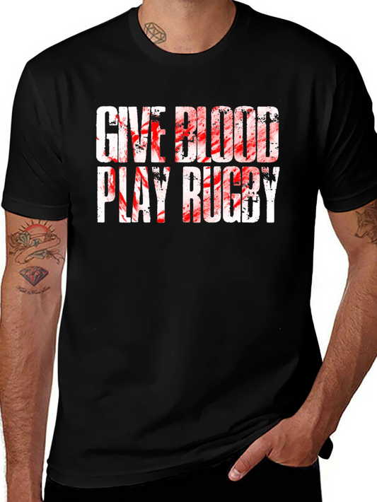 Give Blood Play Rugby Graphic T-Shirt