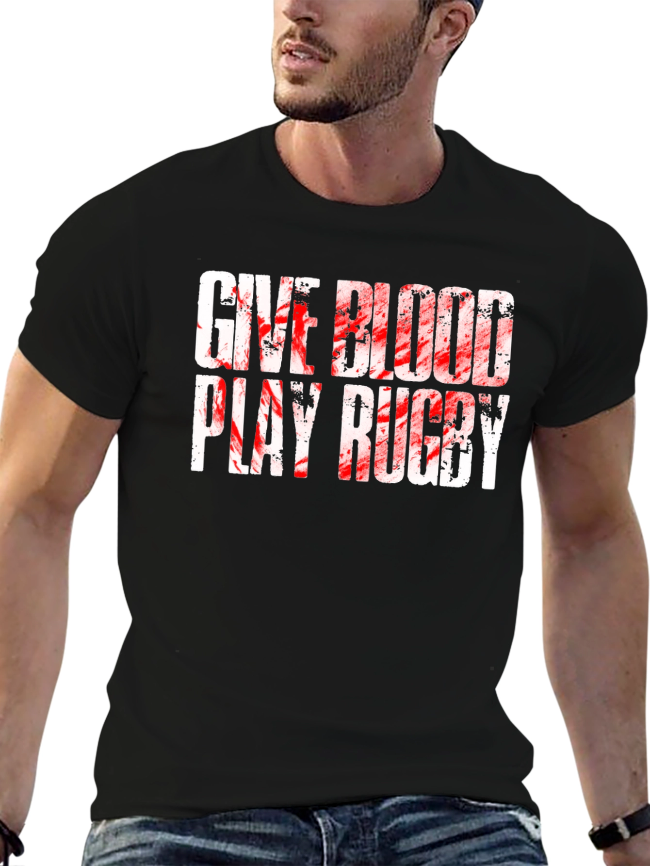 Give Blood Play Rugby Graphic T-Shirt