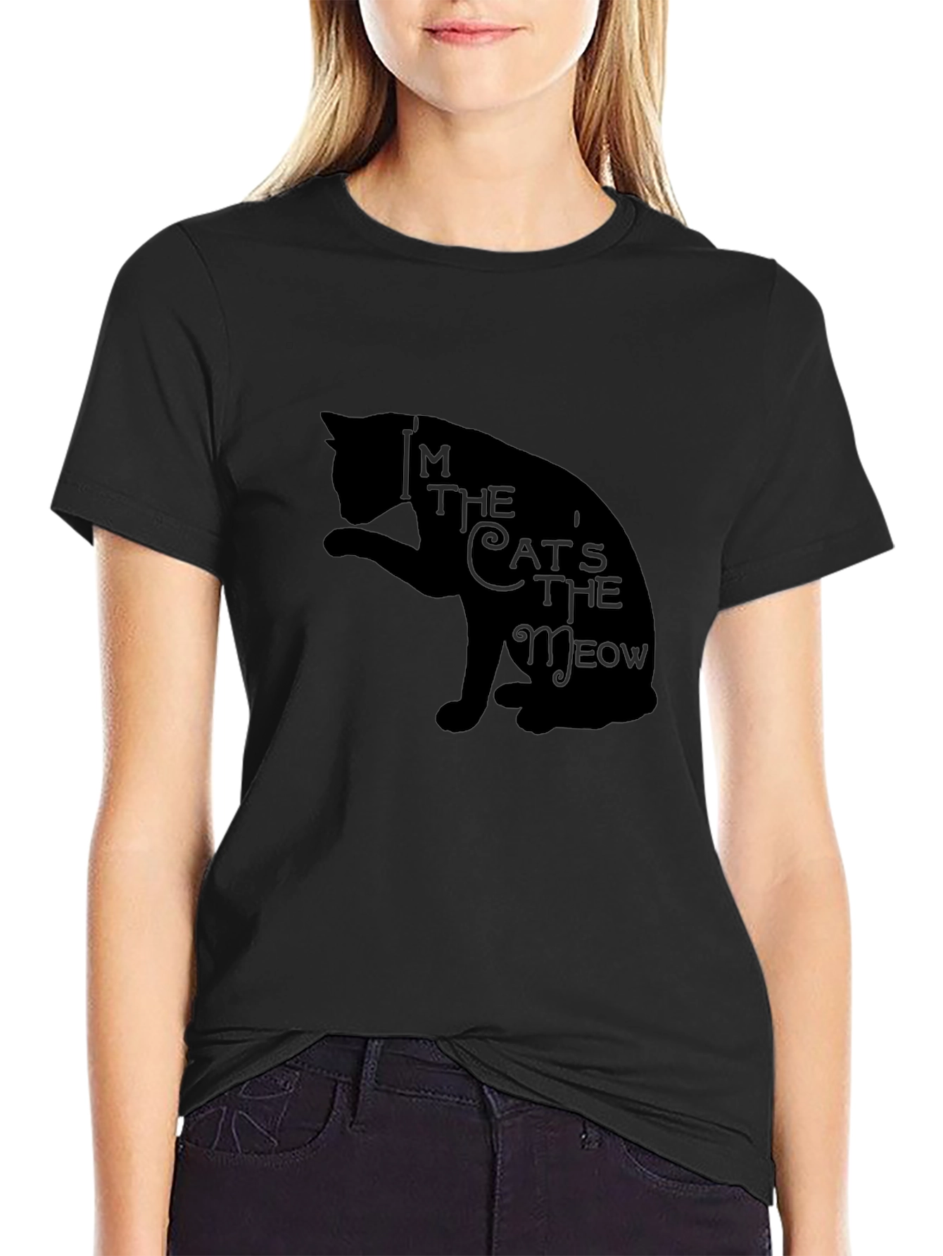 Im The Cats Meow Black Graphic T-Shirt