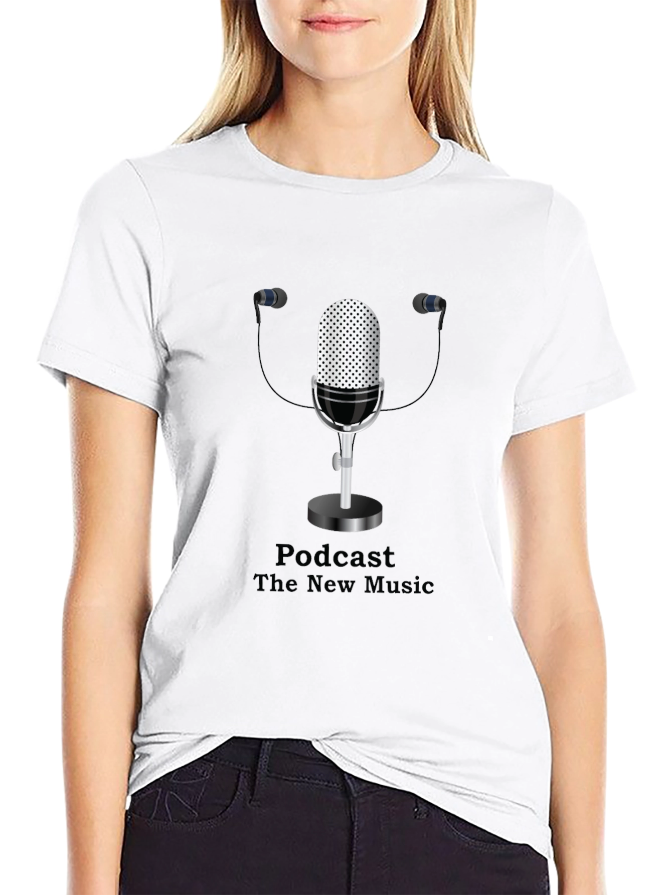 Podcast New Music Graphic Black T-Shirt