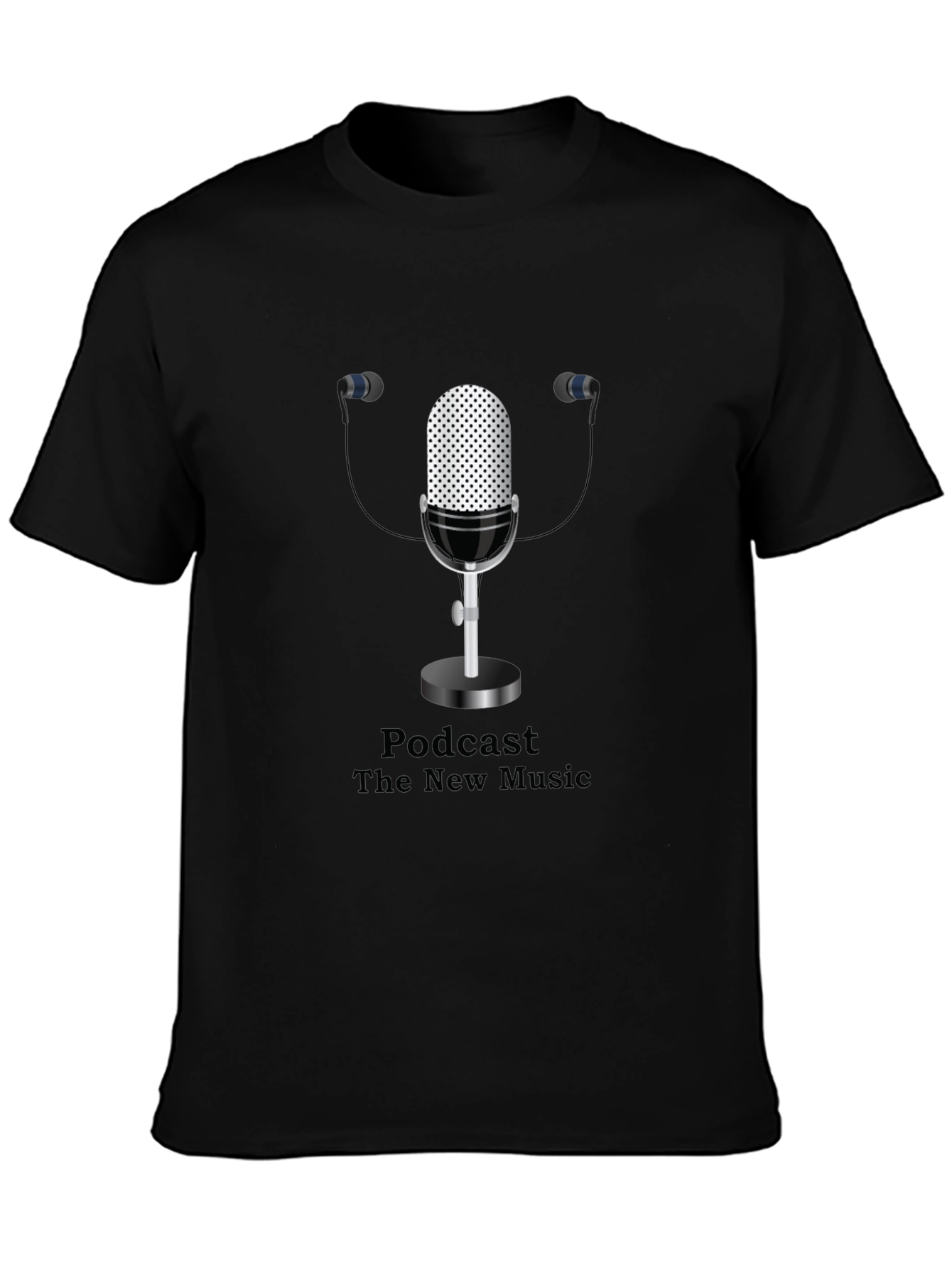 Podcast New Music Graphic Black T-Shirt