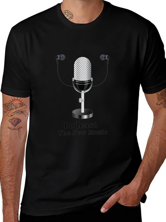 Podcast New Music Graphic Black T-Shirt