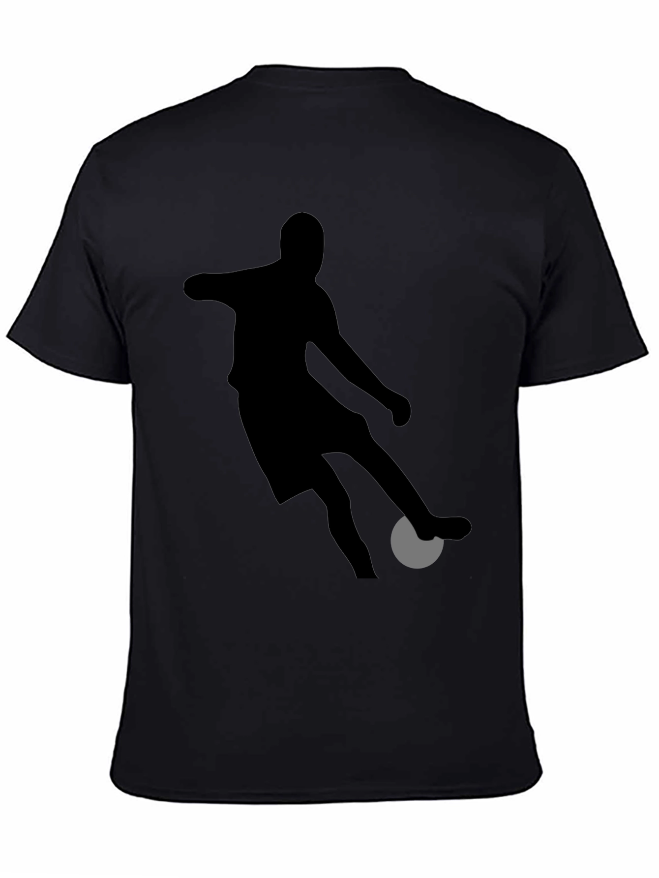 Soccer Player Graphic Tee - Black Cotton Shirt