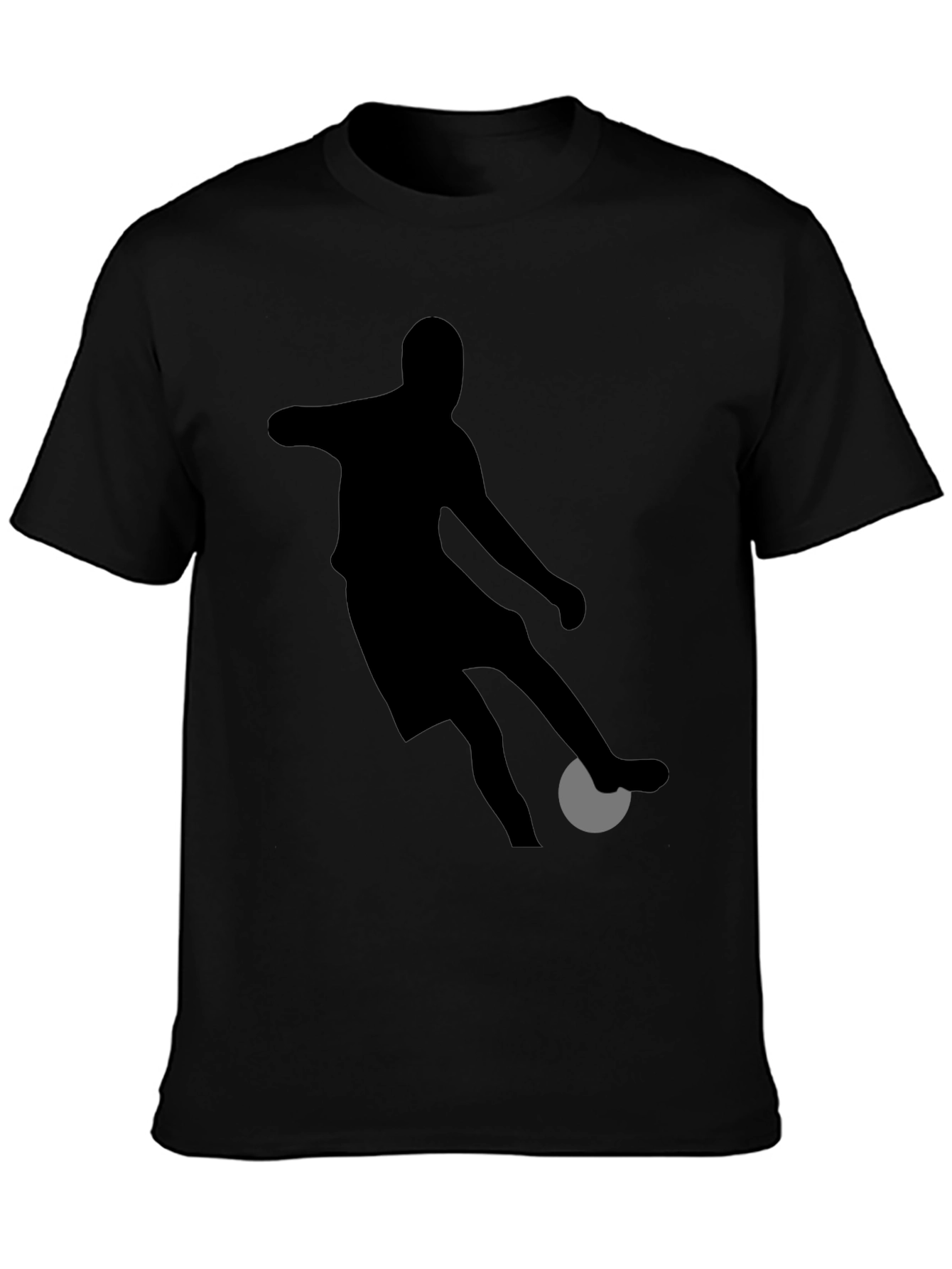 Soccer Player Graphic Tee - Black Cotton Shirt