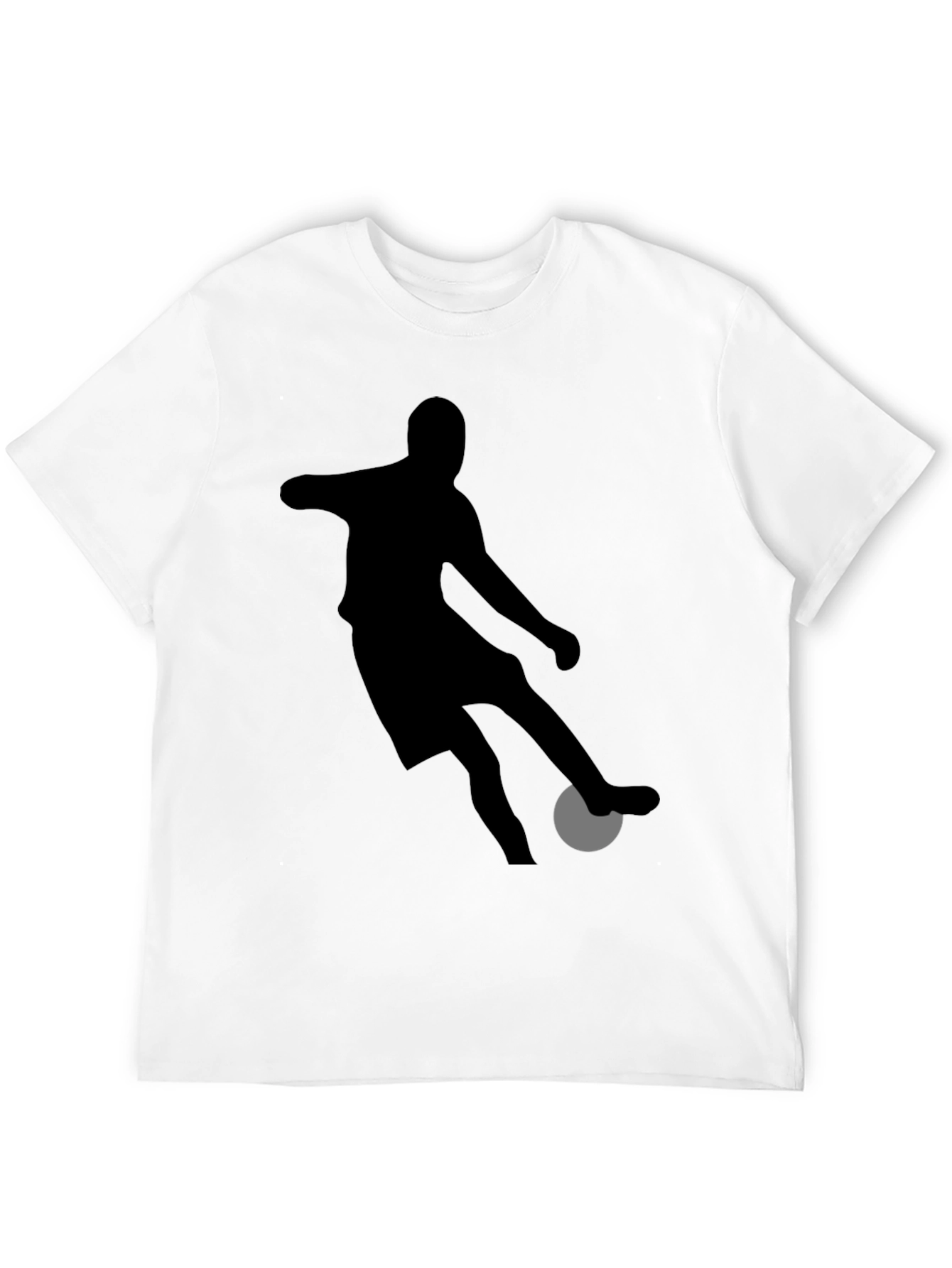 Soccer Player Graphic Tee - Black Cotton Shirt