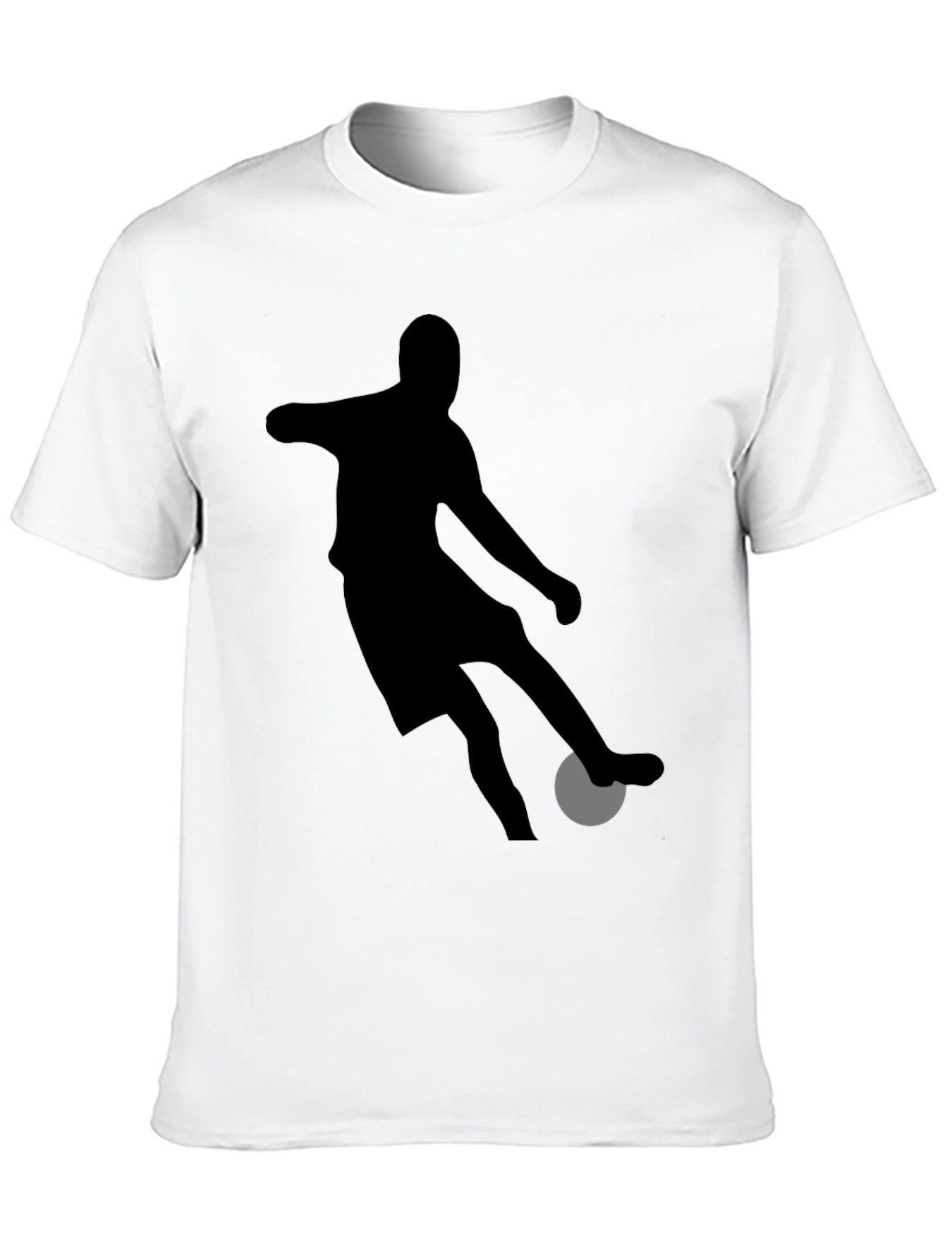 Soccer Player Graphic Tee - Black Cotton Shirt