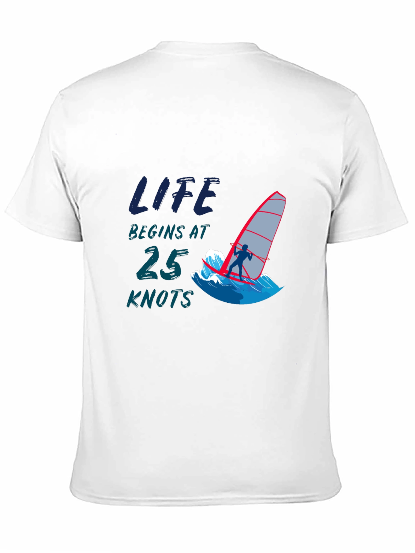Life Begins at 25 Knots Black T-Shirt
