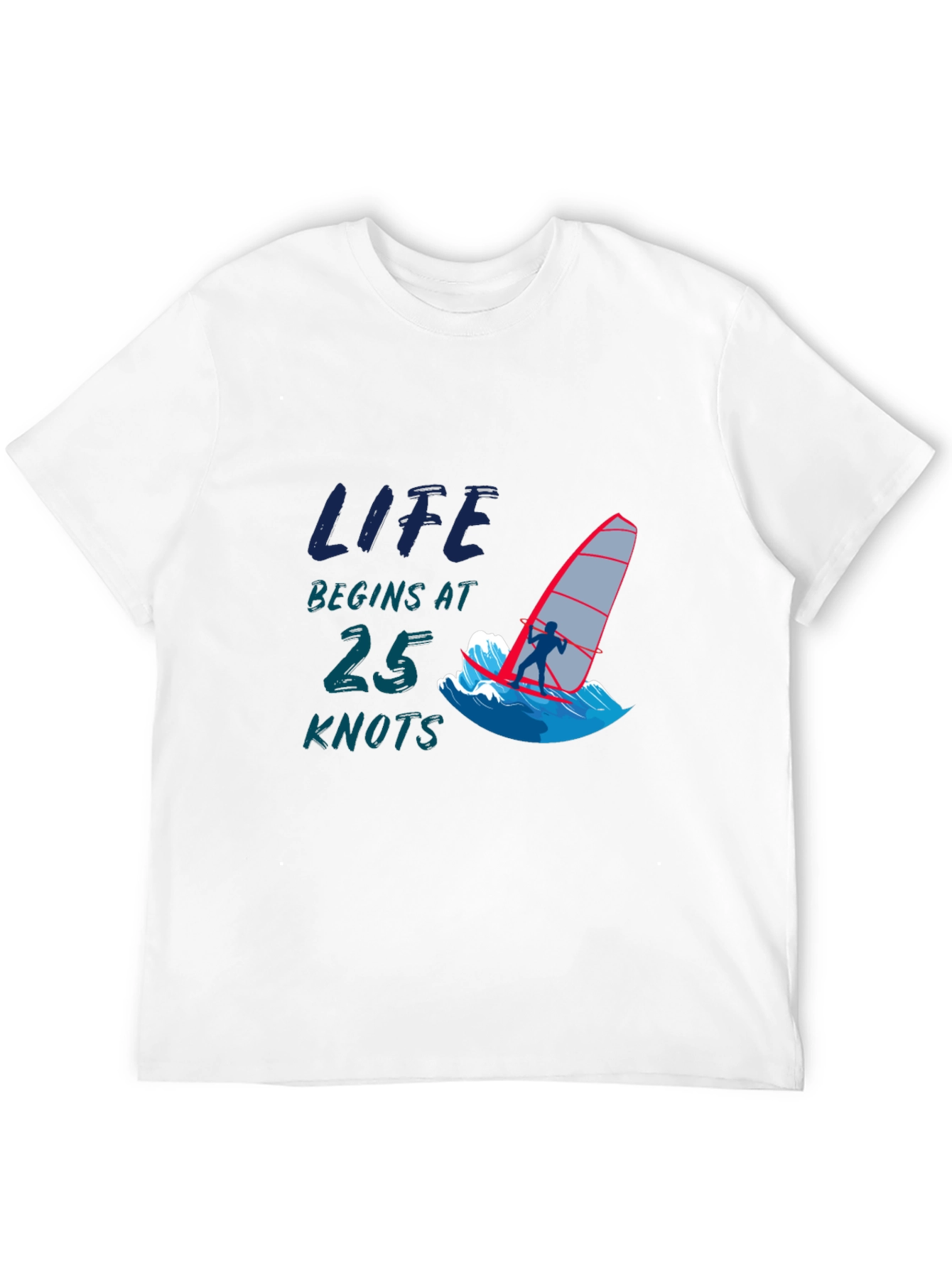 Life Begins at 25 Knots Black T-Shirt