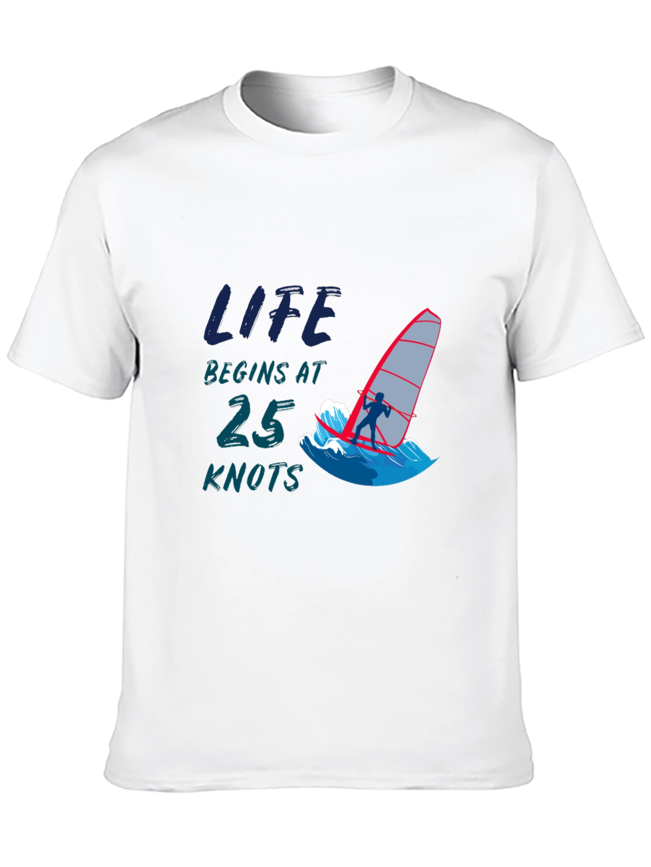 Life Begins at 25 Knots Black T-Shirt