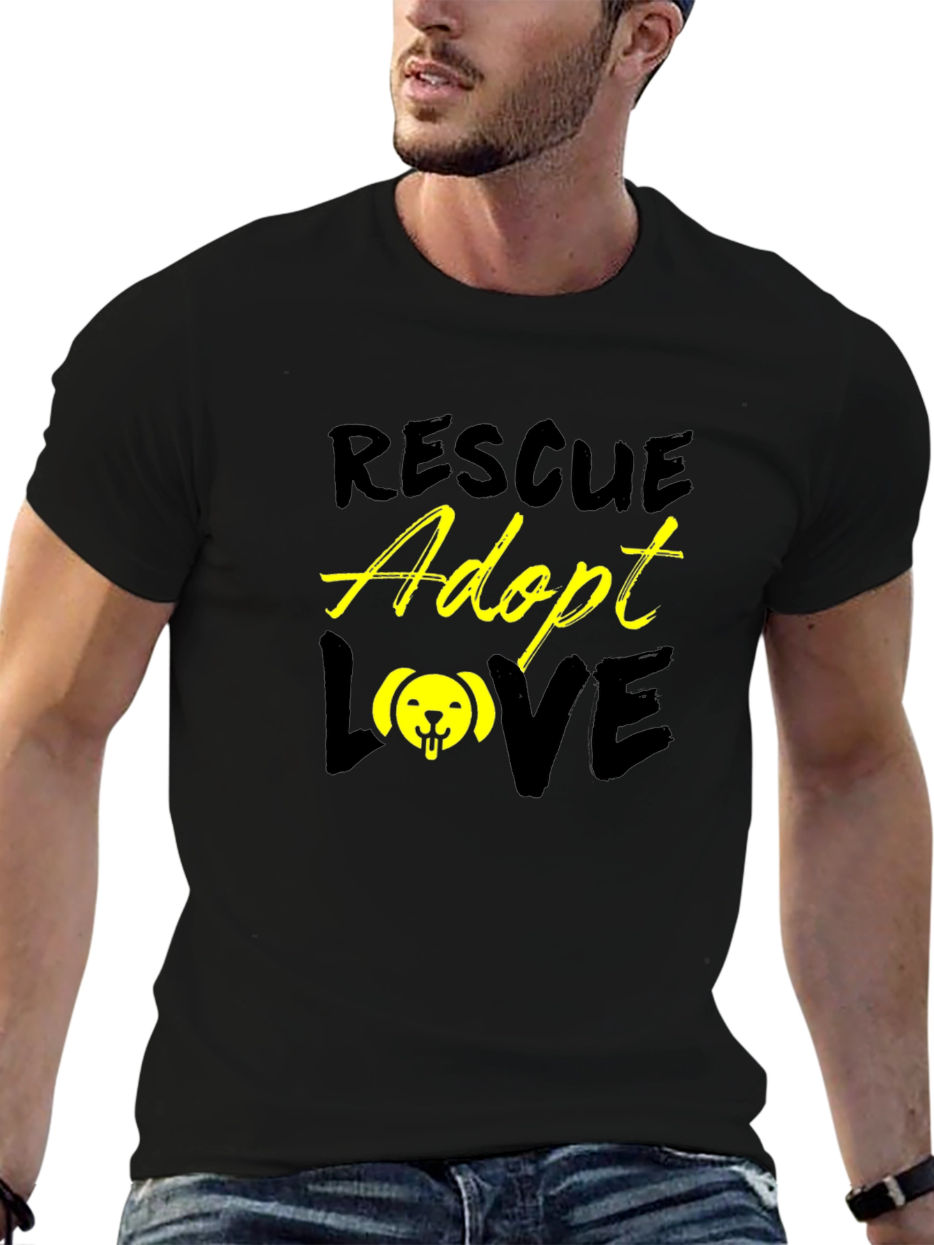 Rescue Adopt Love Graphic T-Shirt
