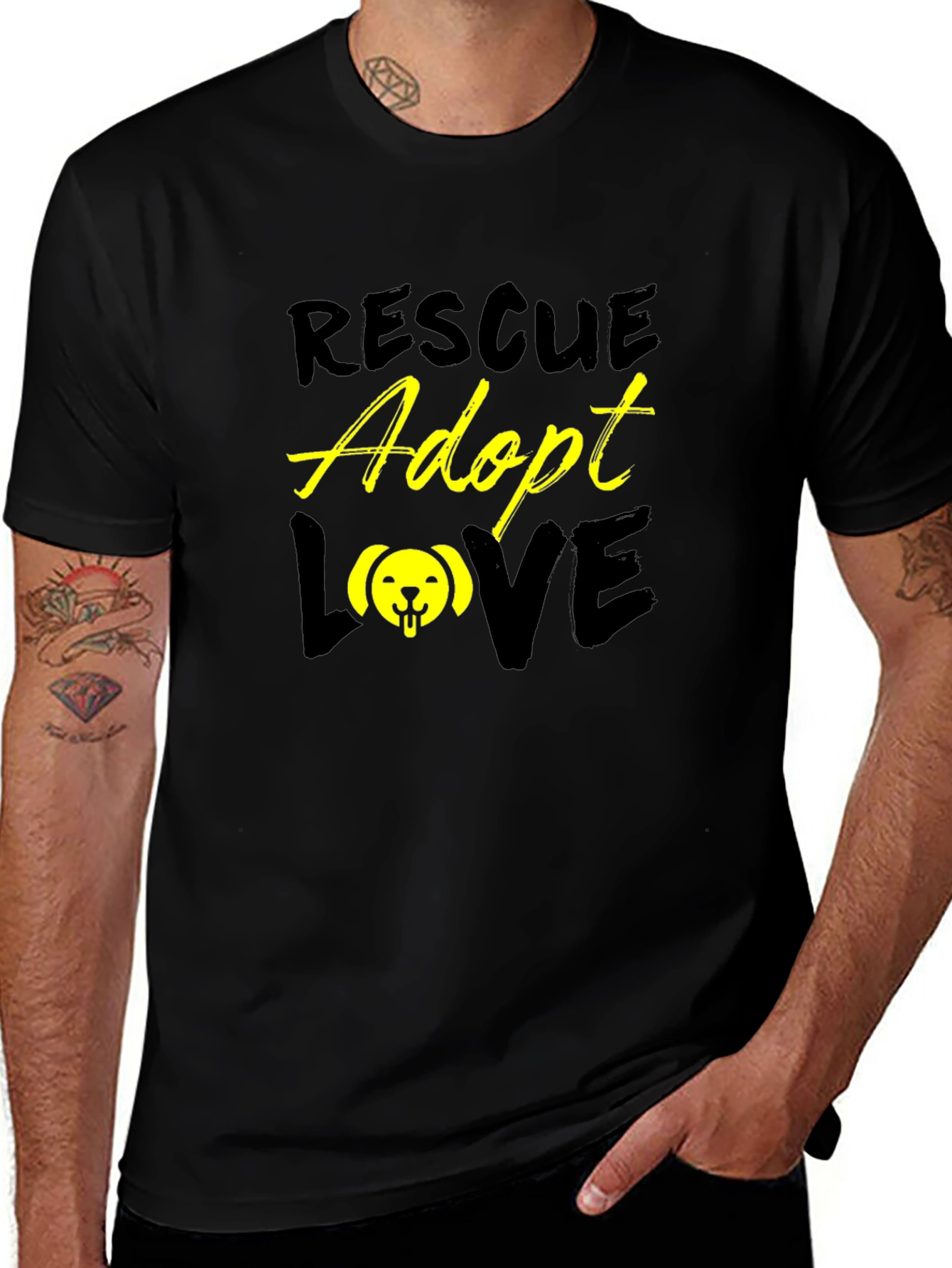 Rescue Adopt Love Graphic T-Shirt
