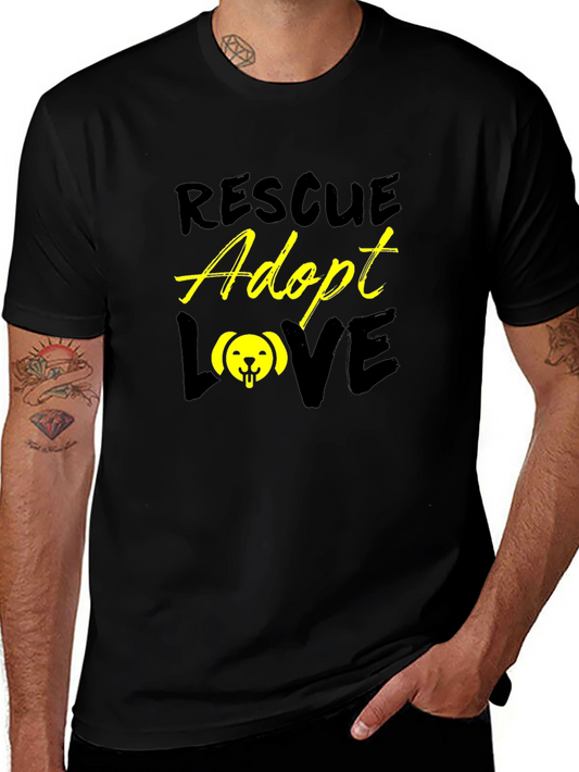 Rescue Adopt Love Graphic T-Shirt