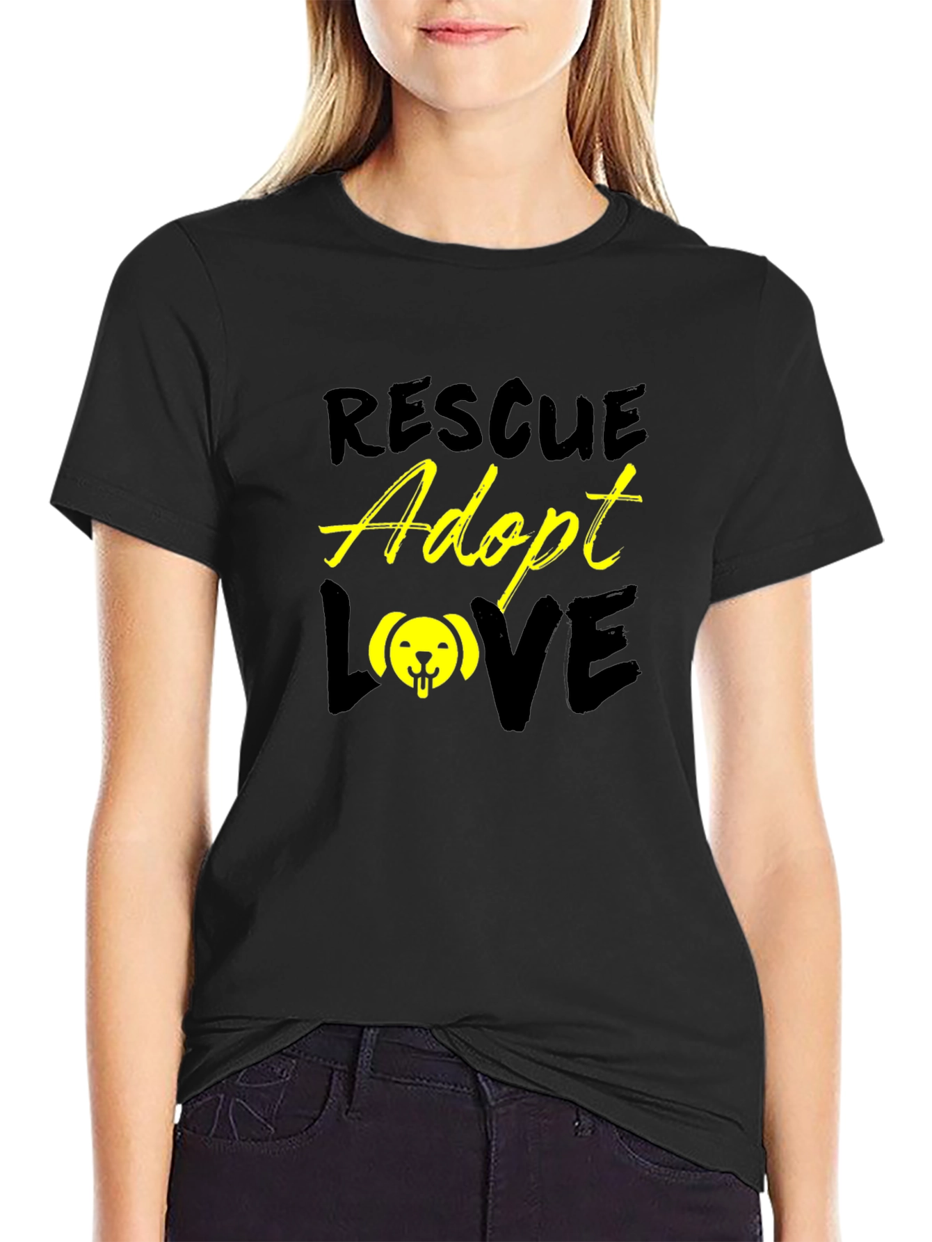 Rescue Adopt Love Graphic T-Shirt
