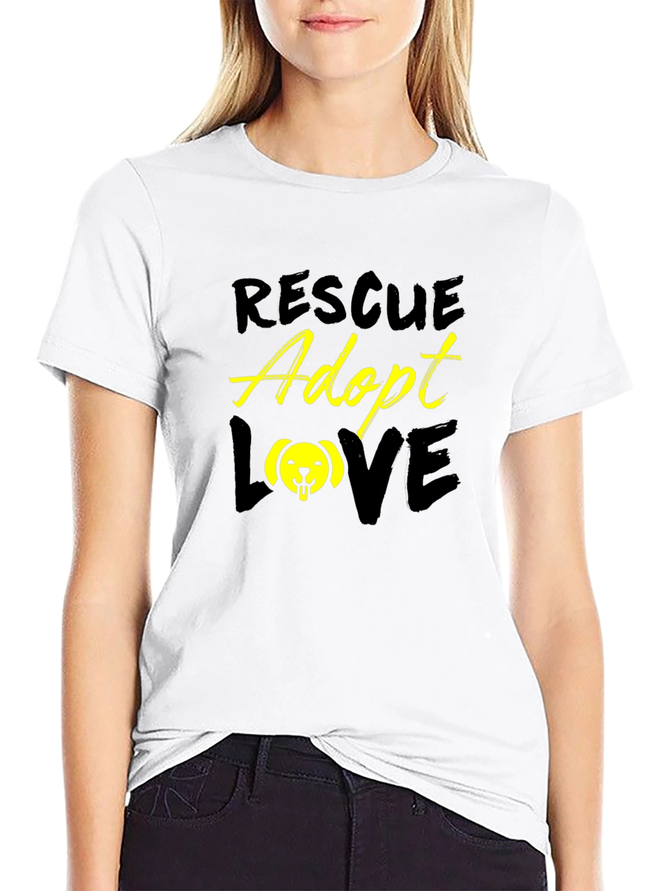 Rescue Adopt Love Graphic T-Shirt