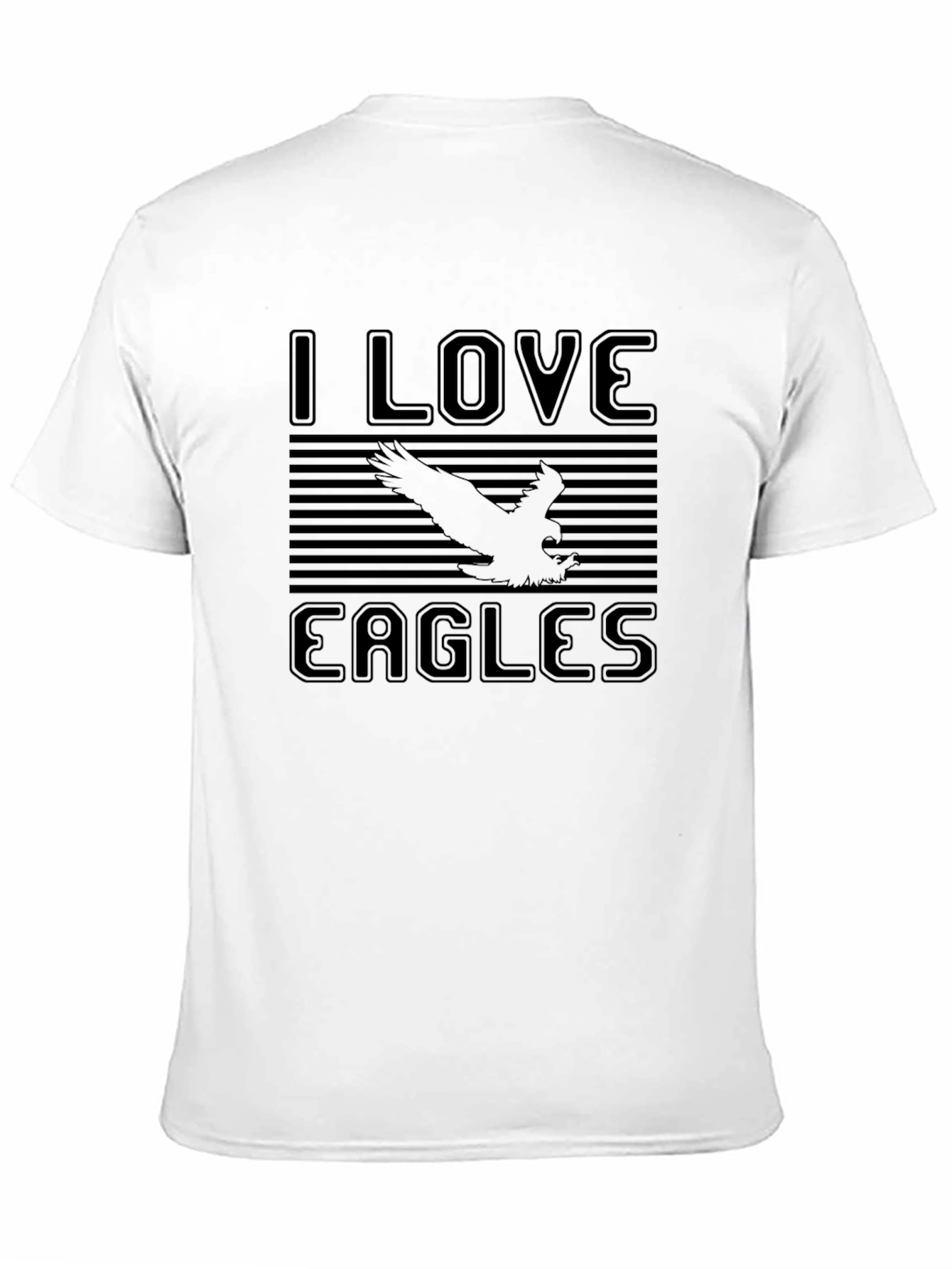I Love Eagles Black Graphic T-Shirt