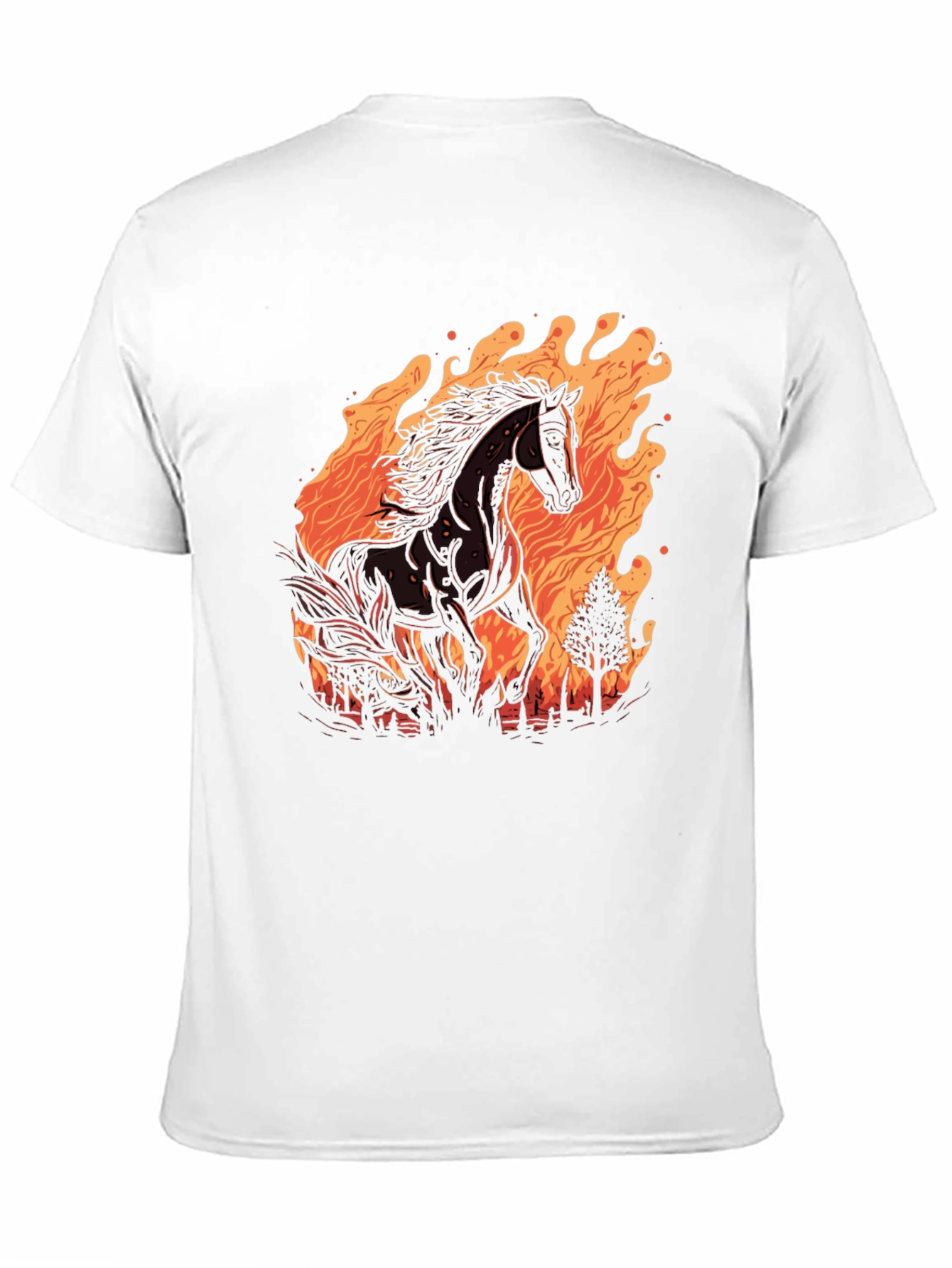 Fiery Horse Graphic Tee - Black Cotton