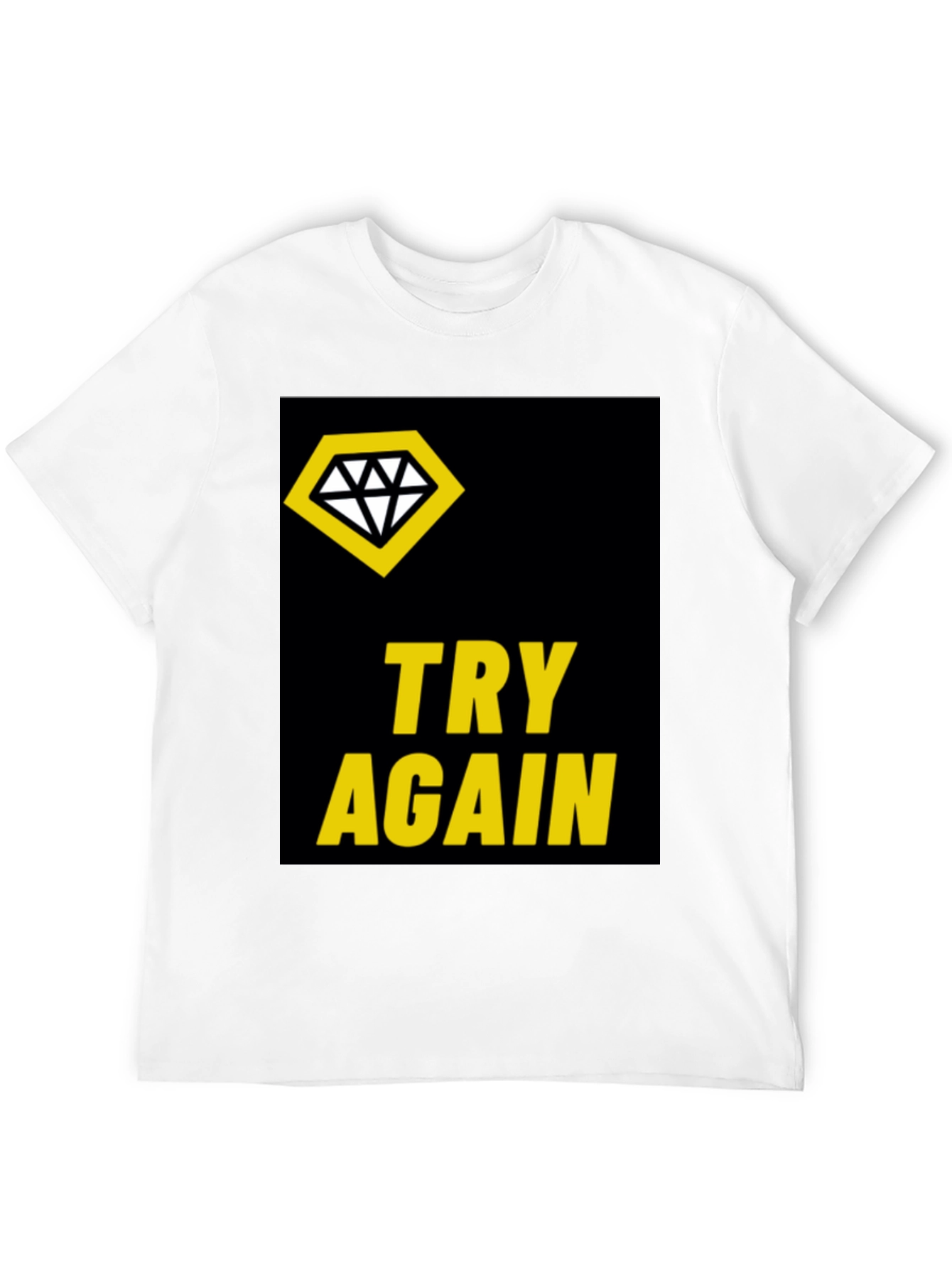 Try Again Diamond Tee - Stylish Black T-Shirt