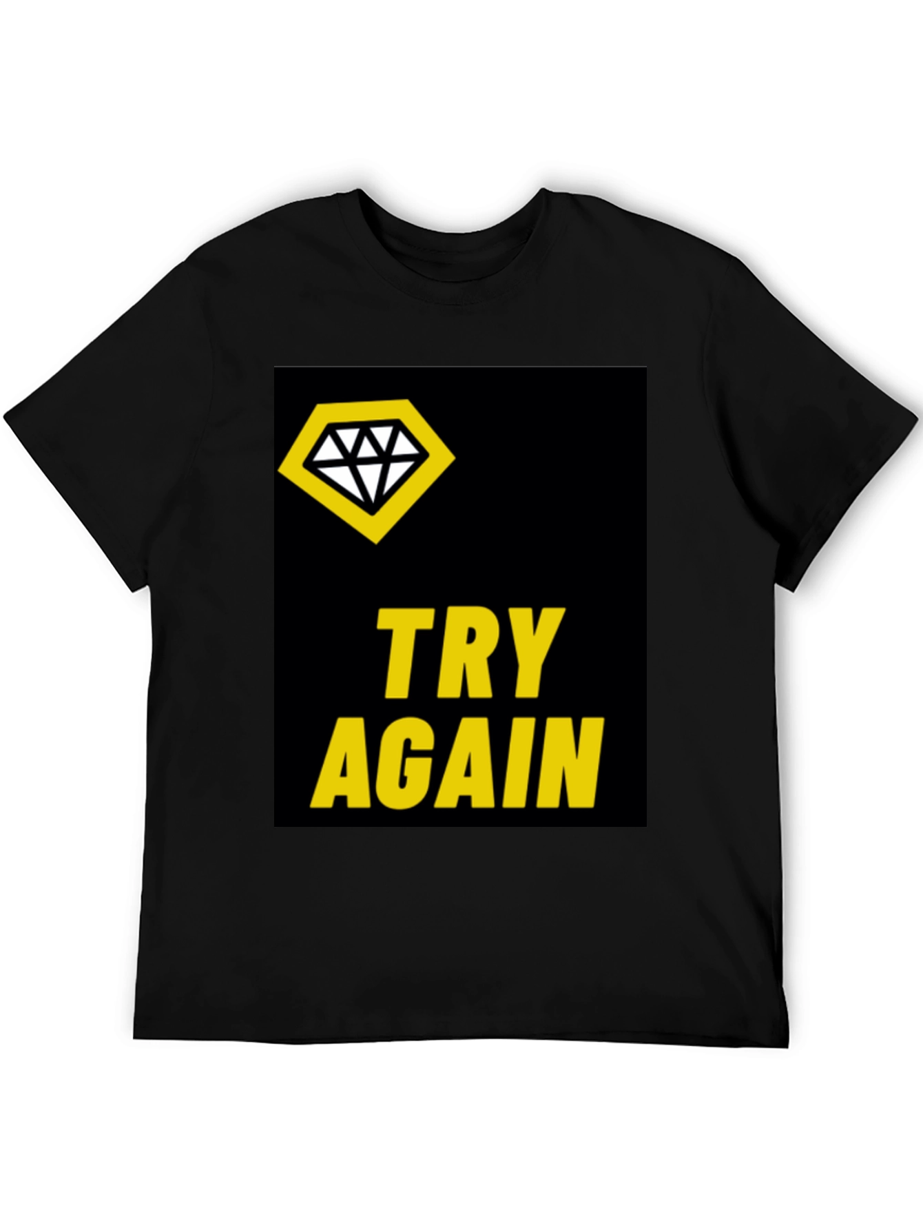 Try Again Diamond Tee - Stylish Black T-Shirt