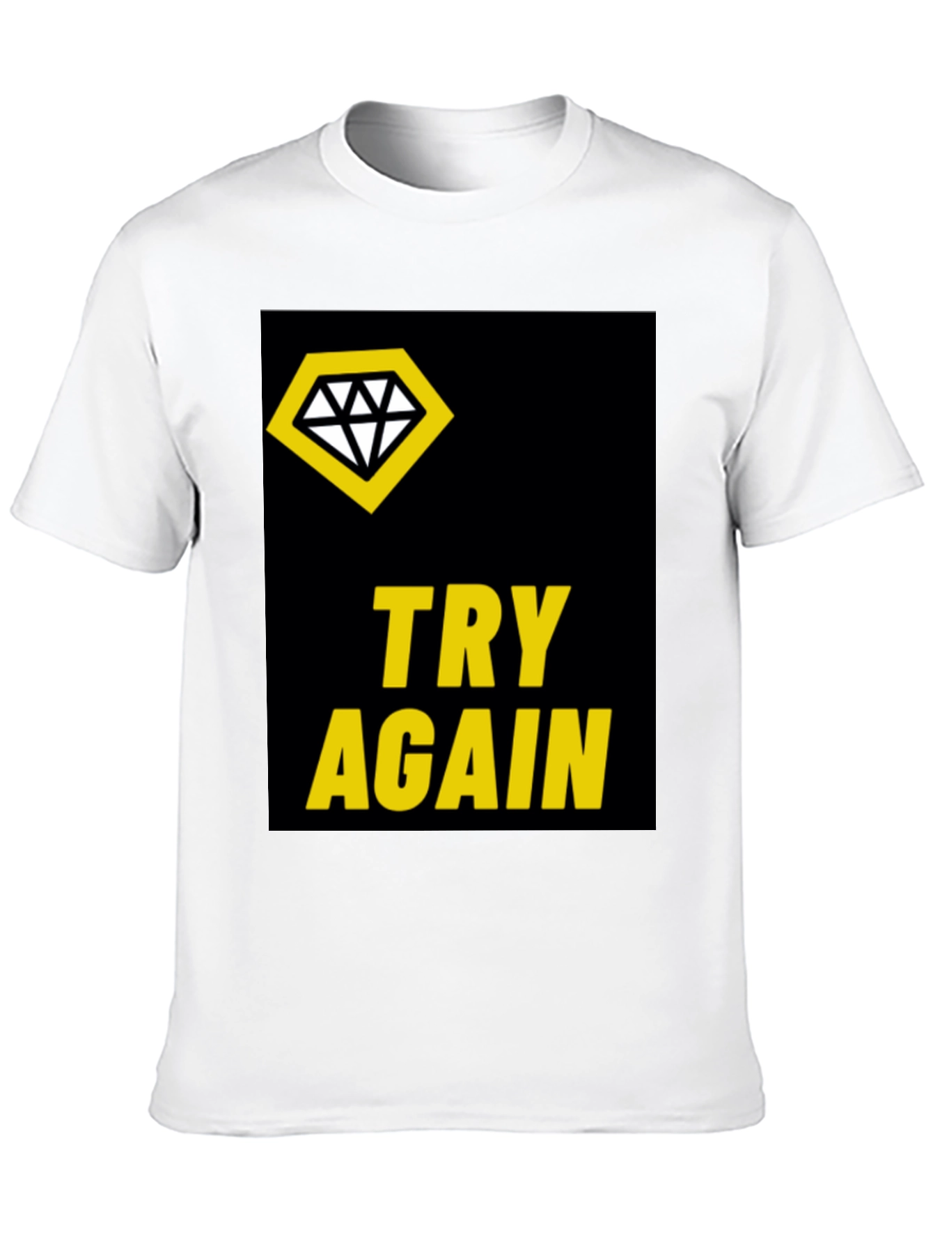 Try Again Diamond Tee - Stylish Black T-Shirt