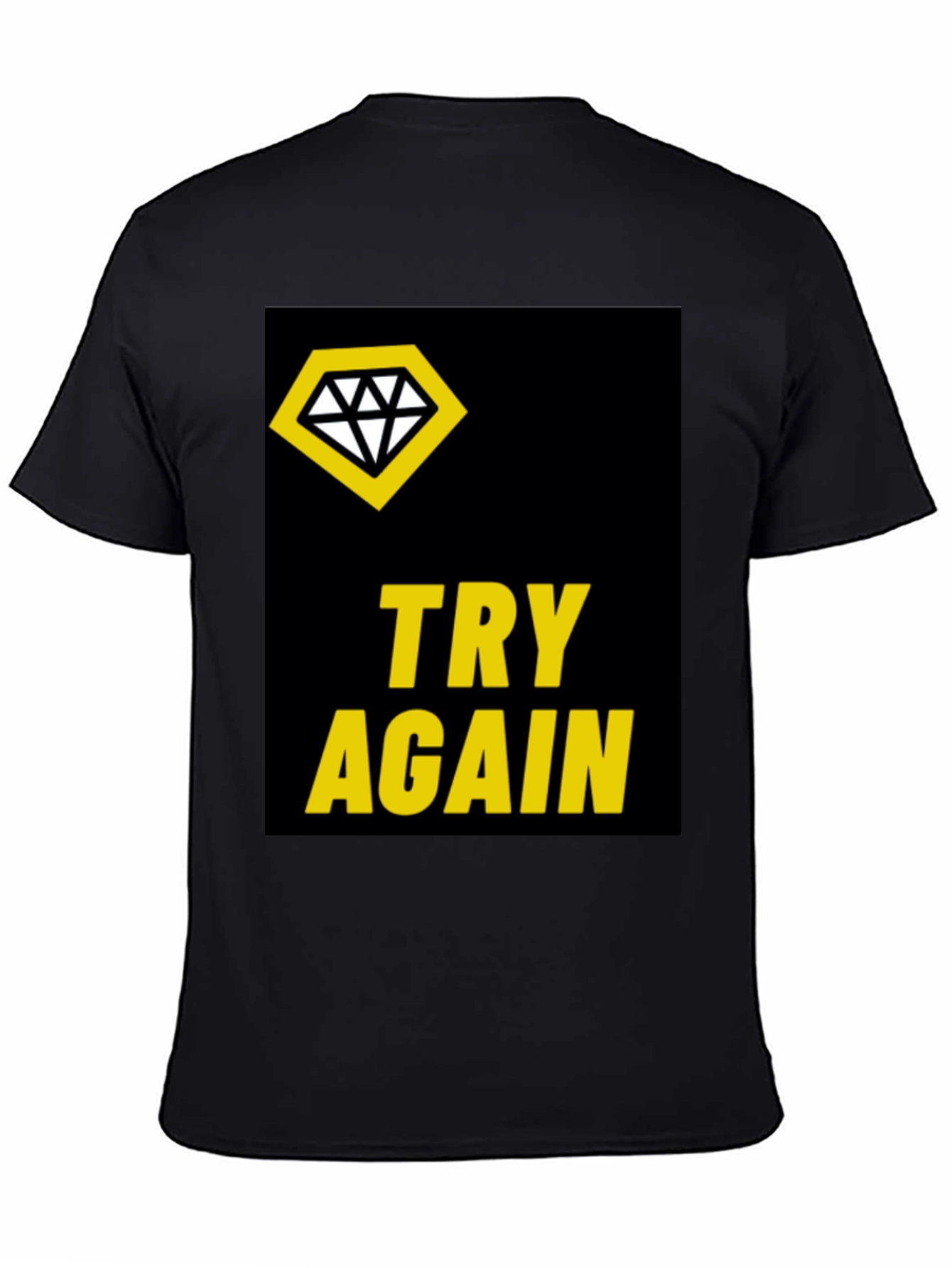 Try Again Diamond Tee - Stylish Black T-Shirt