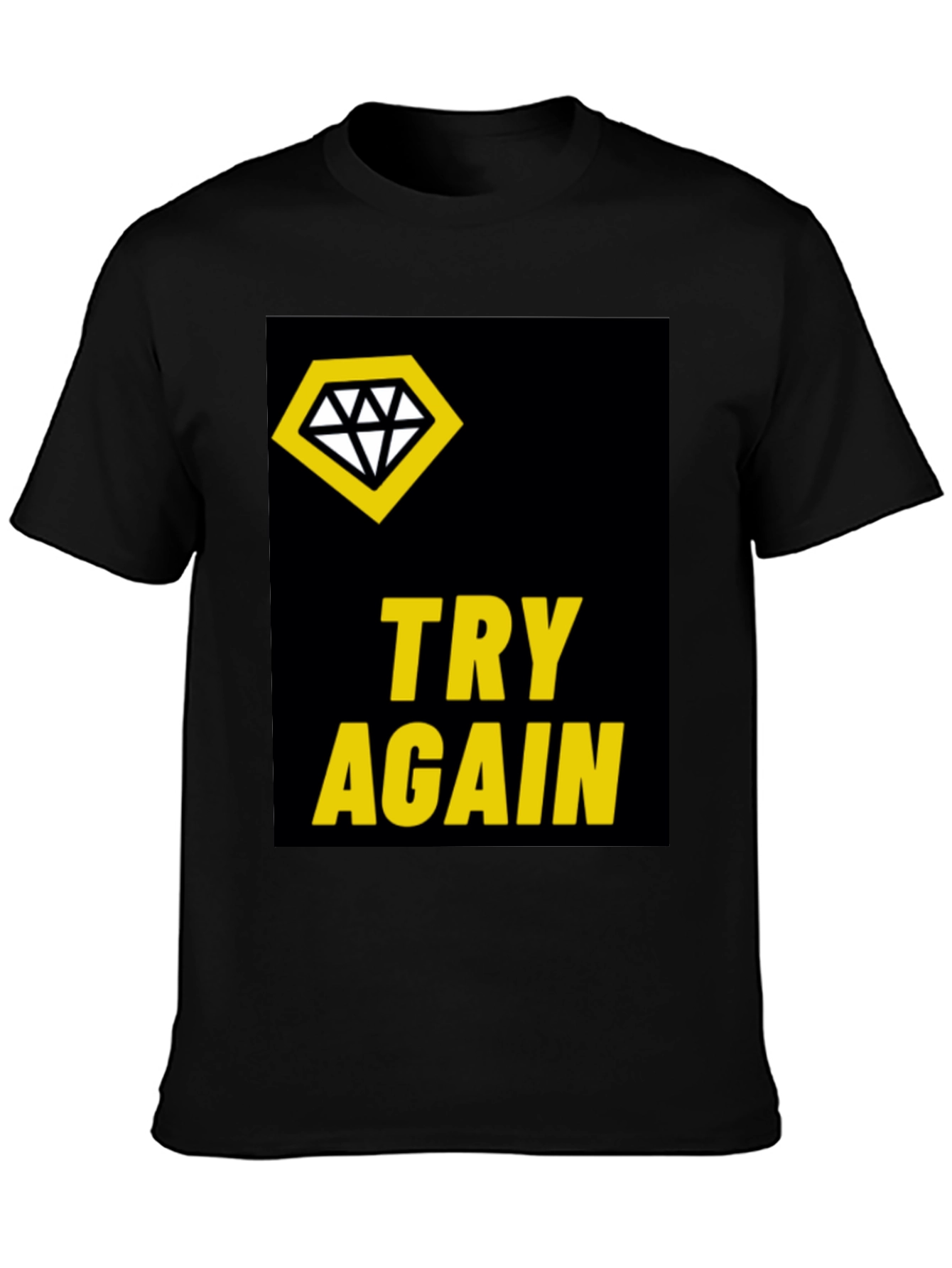 Try Again Diamond Tee - Stylish Black T-Shirt