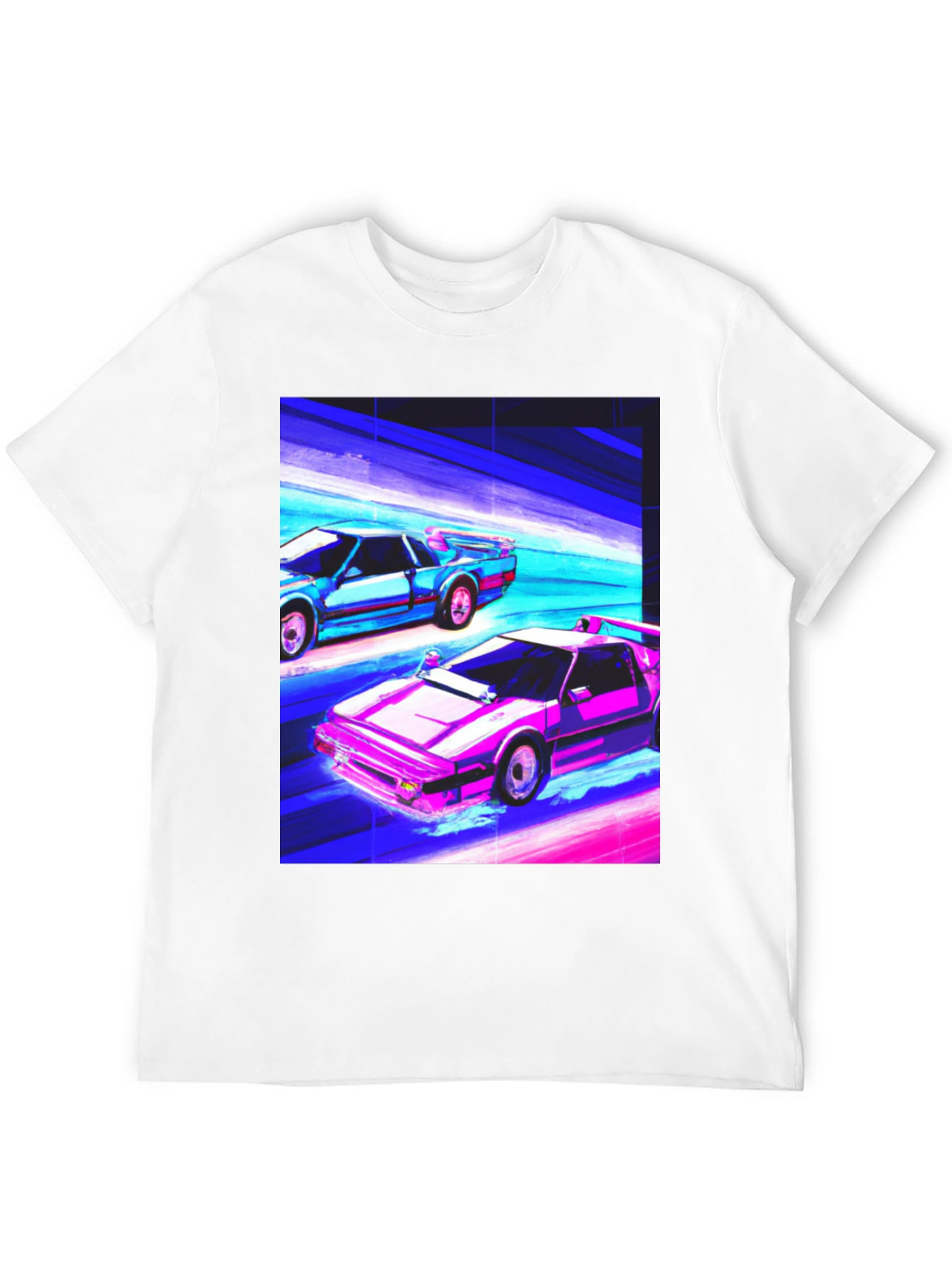 Retro Wave Car Graphic Tee - Black