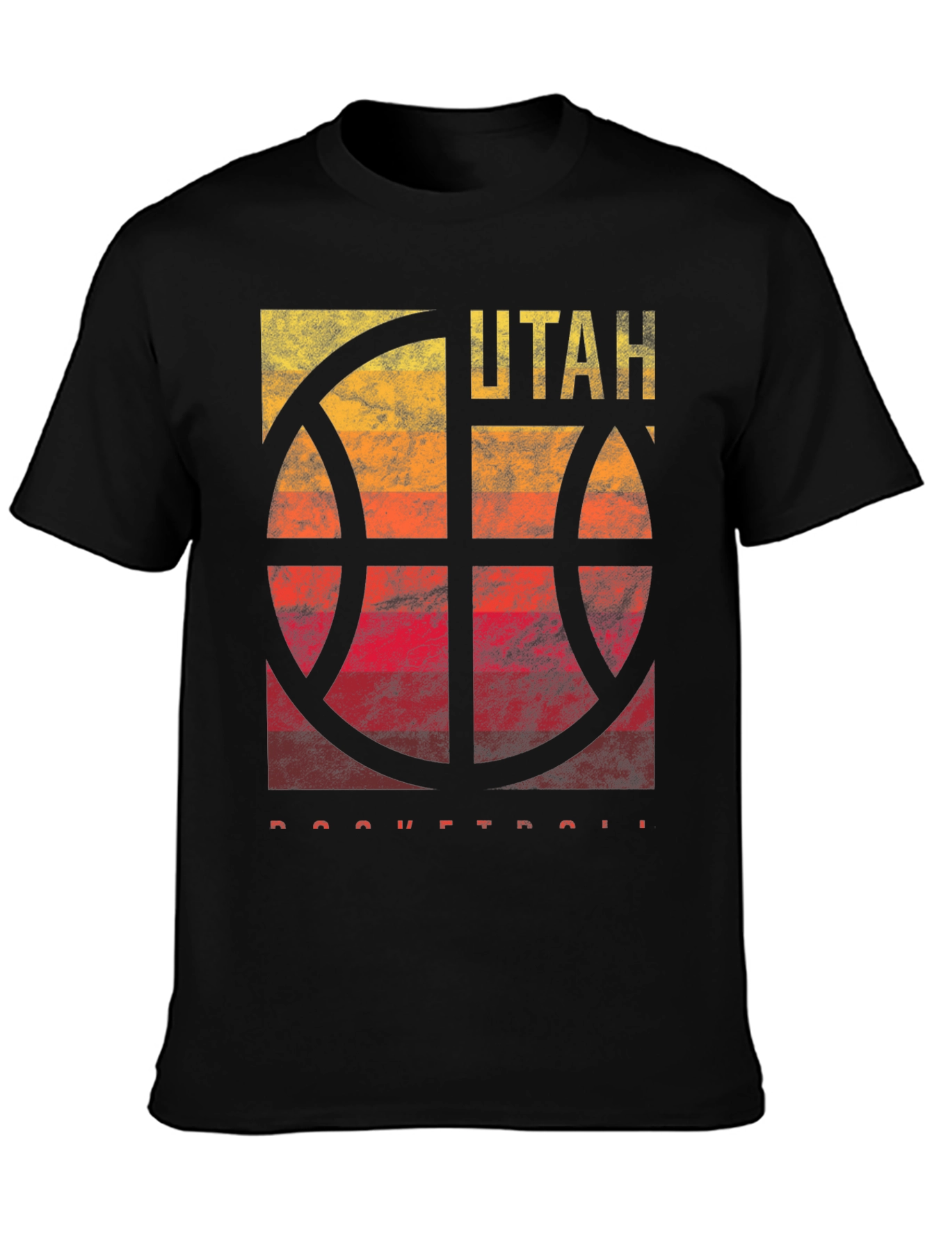 Utah Basketball Graphic Tee - Mens Black T-Shirt