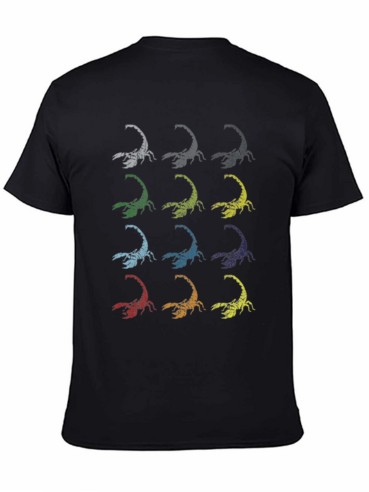 Retro Scorpion Print Black T-Shirt