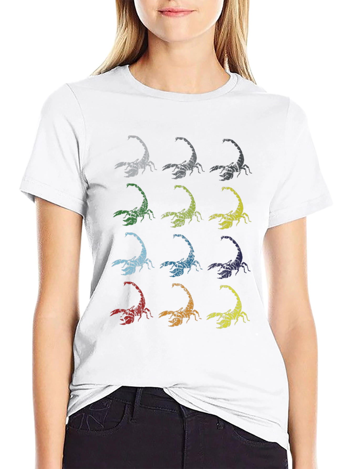 Retro Scorpion Print Black T-Shirt