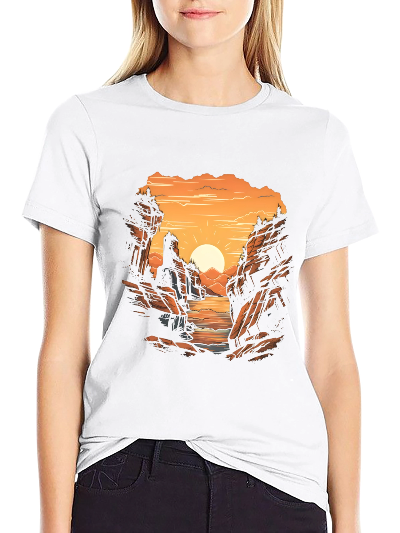 Sunset Vista Graphic Tee - Mens Black T-Shirt