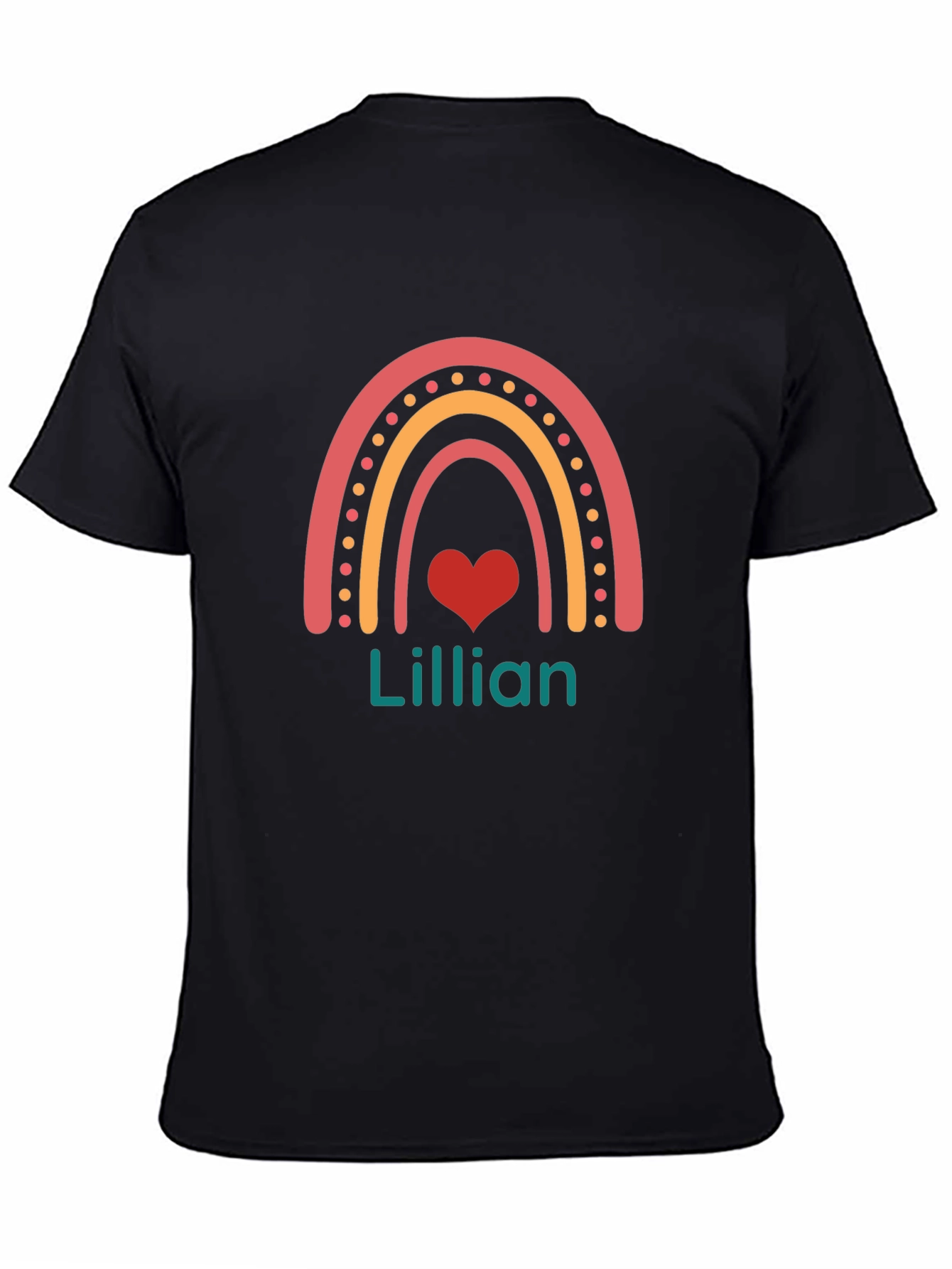 Personalized Lillian Rainbow Heart T-Shirt
